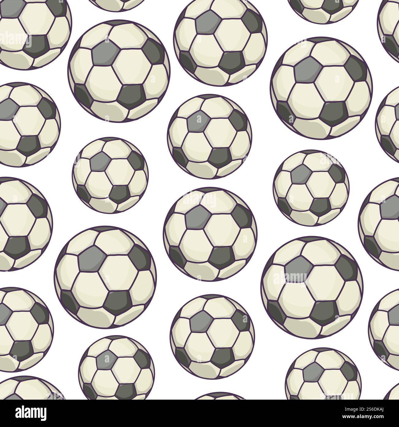 Jeu avec motif de balle gonflable sans couture. Animation de football et détente pour les enfants et les adultes. Fond de football, jeu compétitif avec des règles traditionnelles. Sports de compétition, vecteur en plat. Modèle sans couture de football, balle gonflable pour jouer à des jeux Illustration de Vecteur