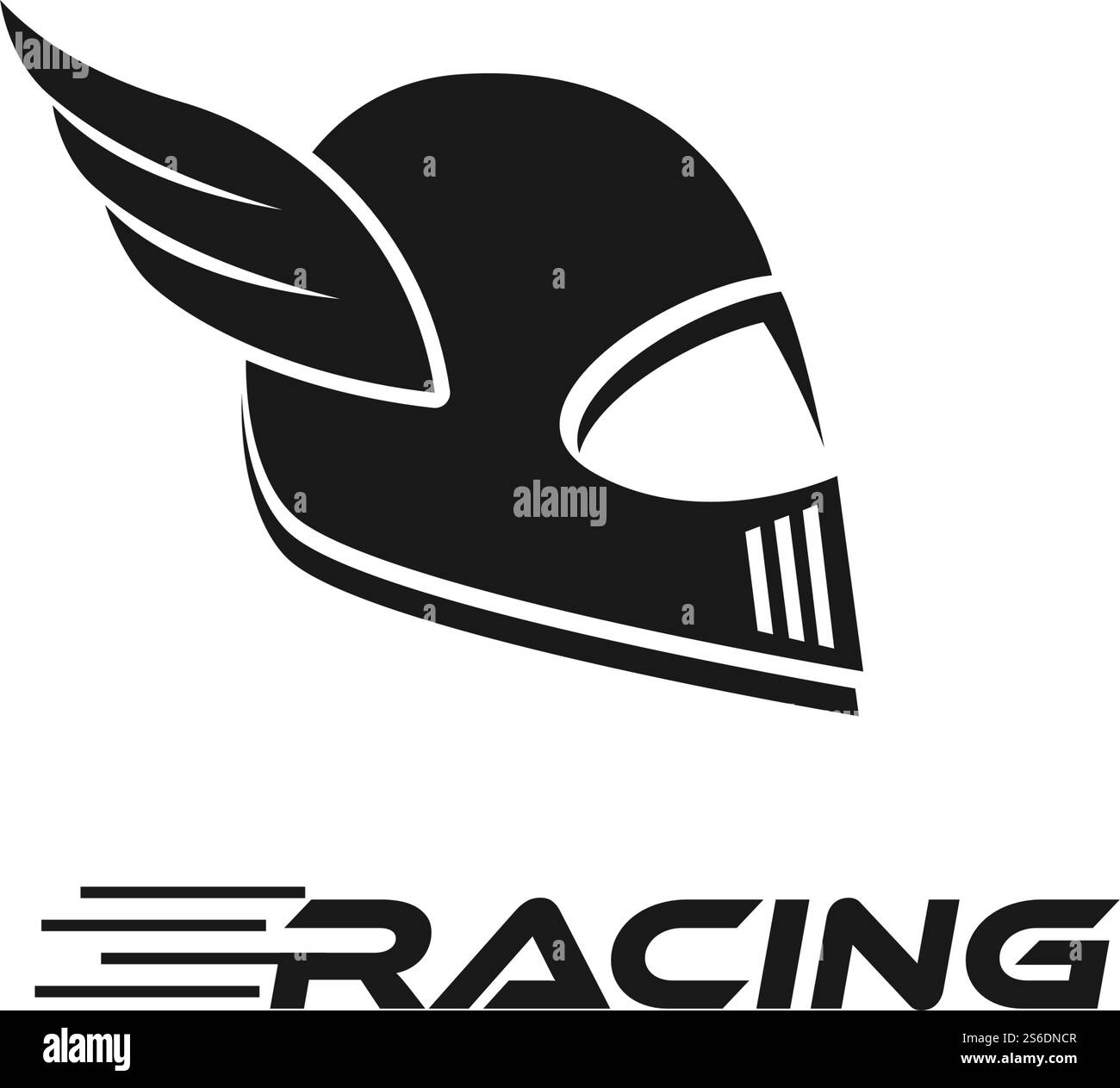 Conception vectorielle de logo de casque de moto Illustration de Vecteur