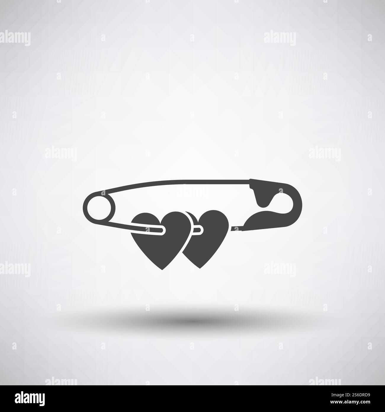 Deux cœurs de Saint-Valentin avec icône en forme de pin. Gris foncé sur fond gris avec ombre ronde. Illustration vectorielle. Illustration de Vecteur Deux cœurs de Saint-Valentin avec icône en forme de pin. Gris foncé sur fond gris avec ombre ronde. Illustration vectorielle. Illustration de Vecteur
