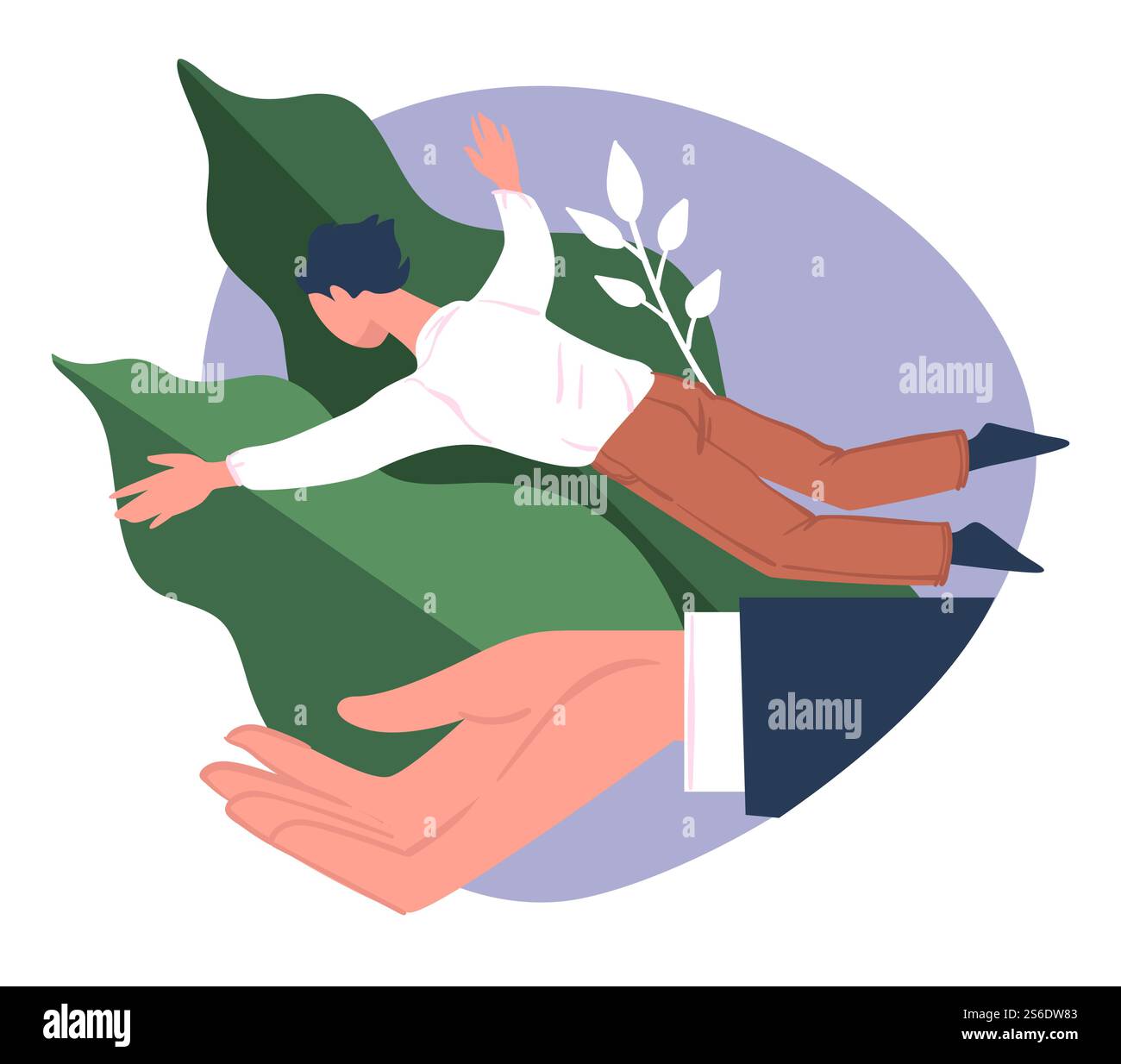 Soutien financier et protection de l'argent, compagnie d'assurance aidant le client en cas de dommages ou de perte. Compensation et réhabilitation, stabilité et sécurité pour les clients ou l'agence, vecteur en appartement. Assurance et protection, aide financière et vecteur de soutien Illustration de Vecteur