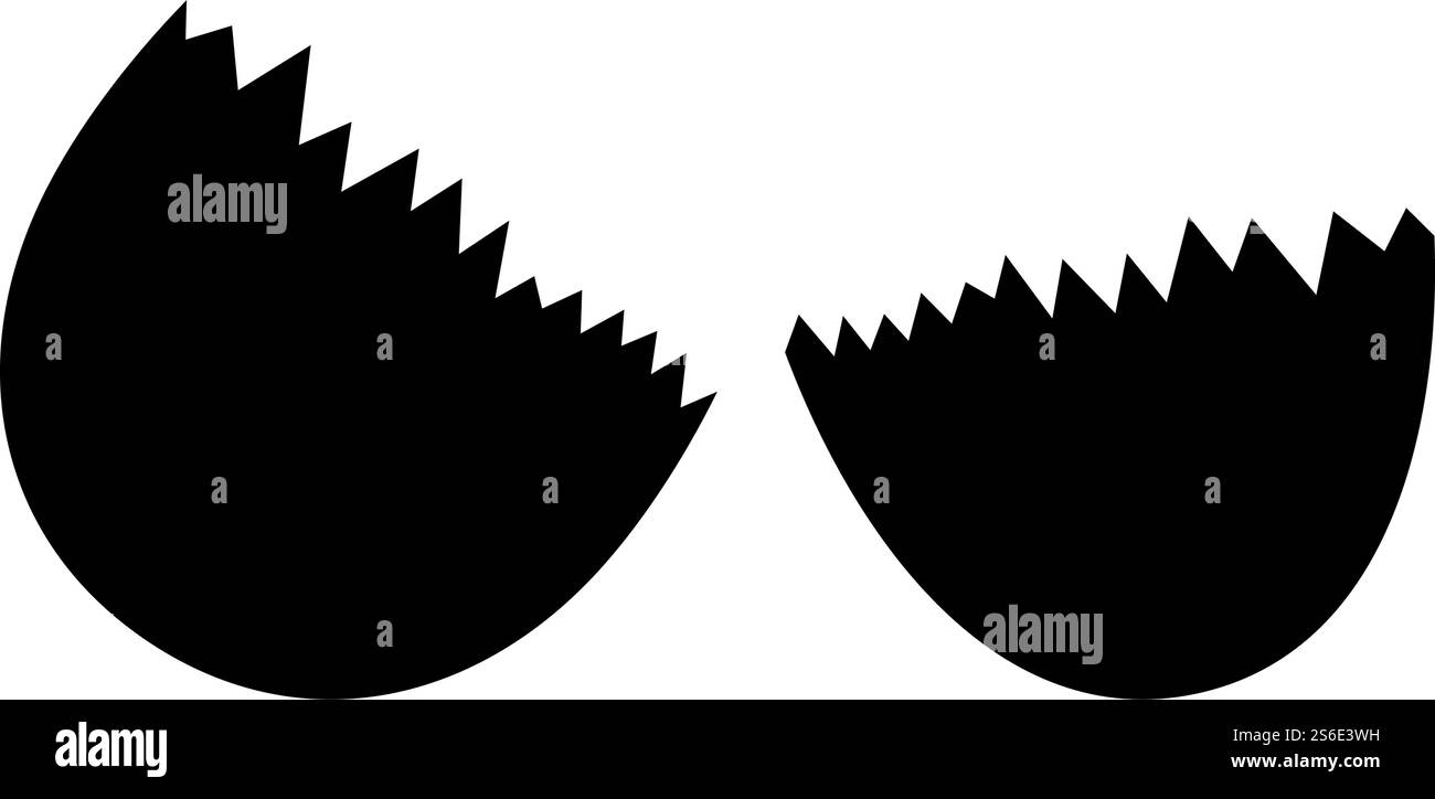 Icône coquille d'œuf vide. Motif de glyphe noir. Illustration vectorielle. Illustration de Vecteur