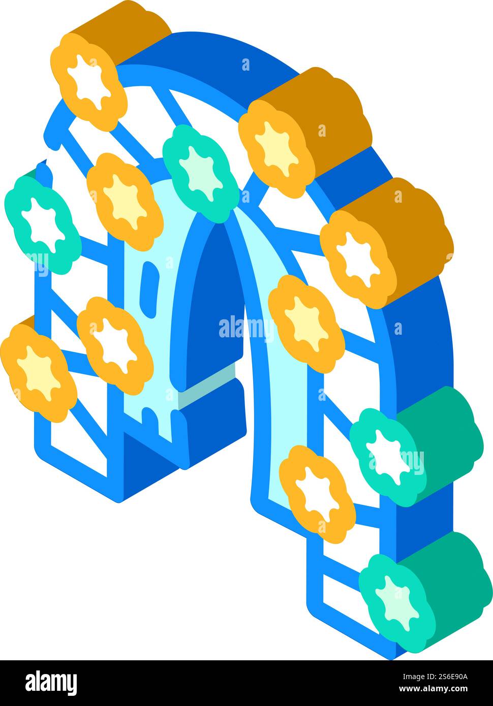 vecteur d'icône isométrique d'arc de fleur. signe d'arc de fleur. illustration de symbole isolé. couleur d'illustration vectorielle d'icône isométrique d'arc de fleur Illustration de Vecteur