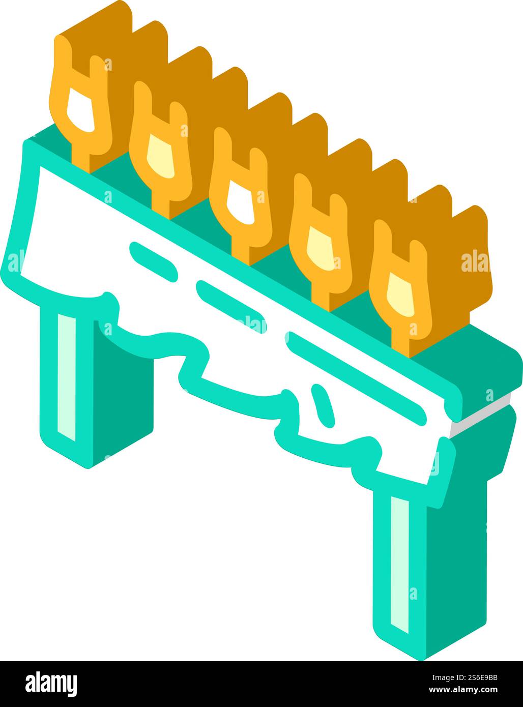 table avec lunettes et vecteur d'icône isométrique de vent. table avec lunettes et signe de vent. illustration de symbole isolé. table avec lunettes et illustration vectorielle d'icône isométrique de vent Illustration de Vecteur