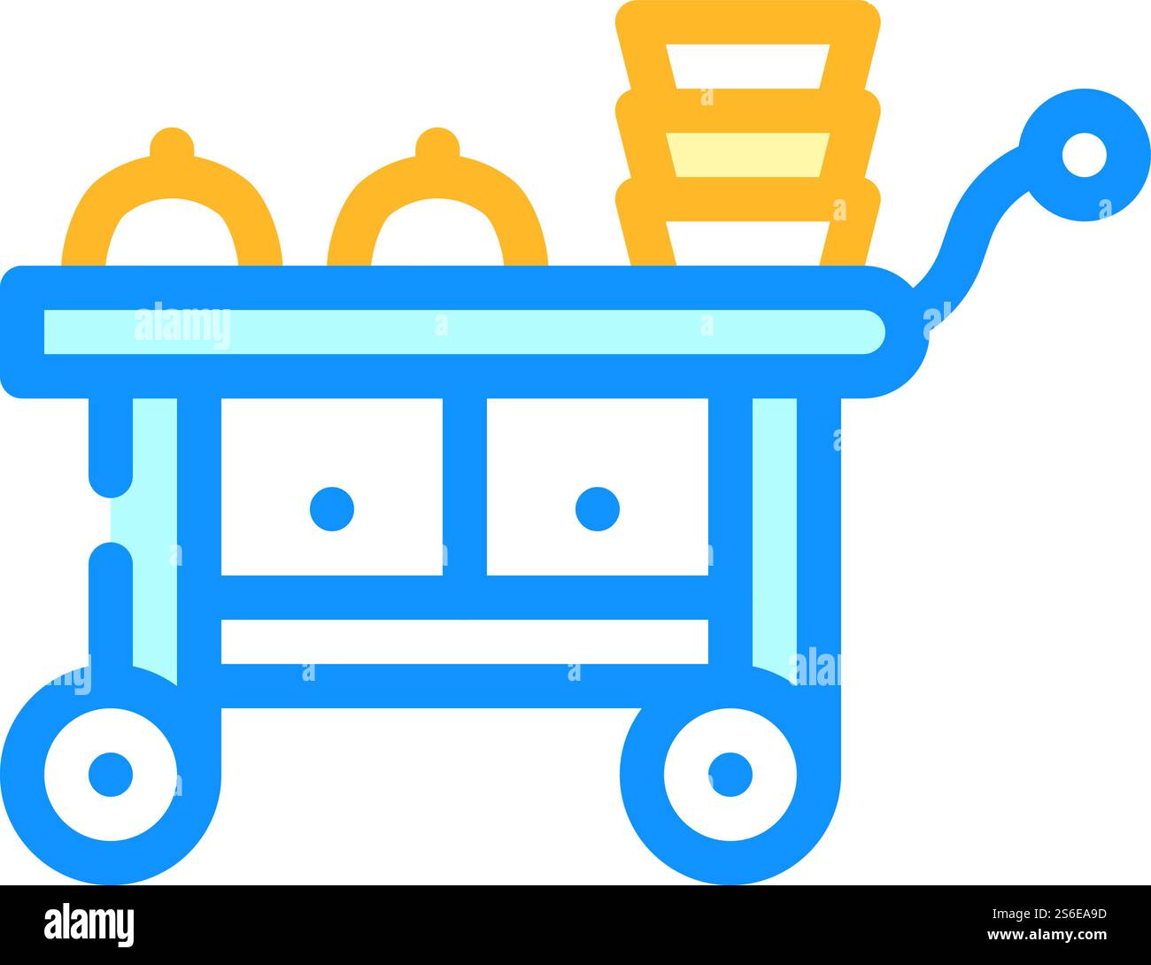 vecteur d'icône de couleur de service de traiteur de chariot. panneau de service de traiteur de chariots. illustration de symbole isolé. illustration vectorielle d'icône de couleur de service de traiteur de chariot Illustration de Vecteur