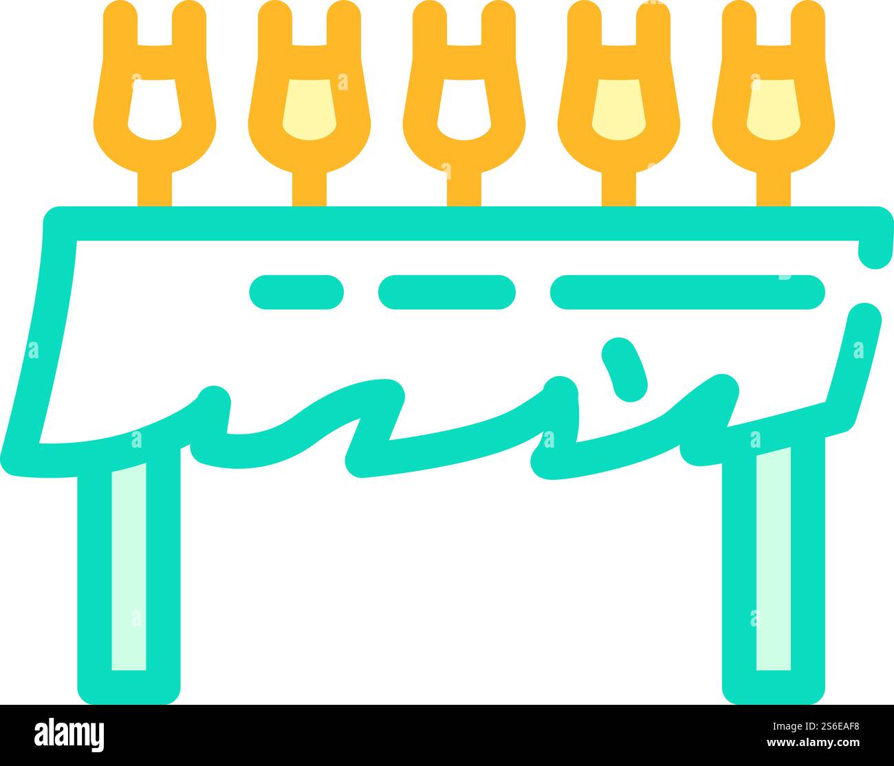 table avec lunettes et vecteur d'icône de couleur de vent. table avec lunettes et signe de vent. illustration de symbole isolé. tableau avec lunettes et illustration vectorielle d'icône de couleur de vent Illustration de Vecteur