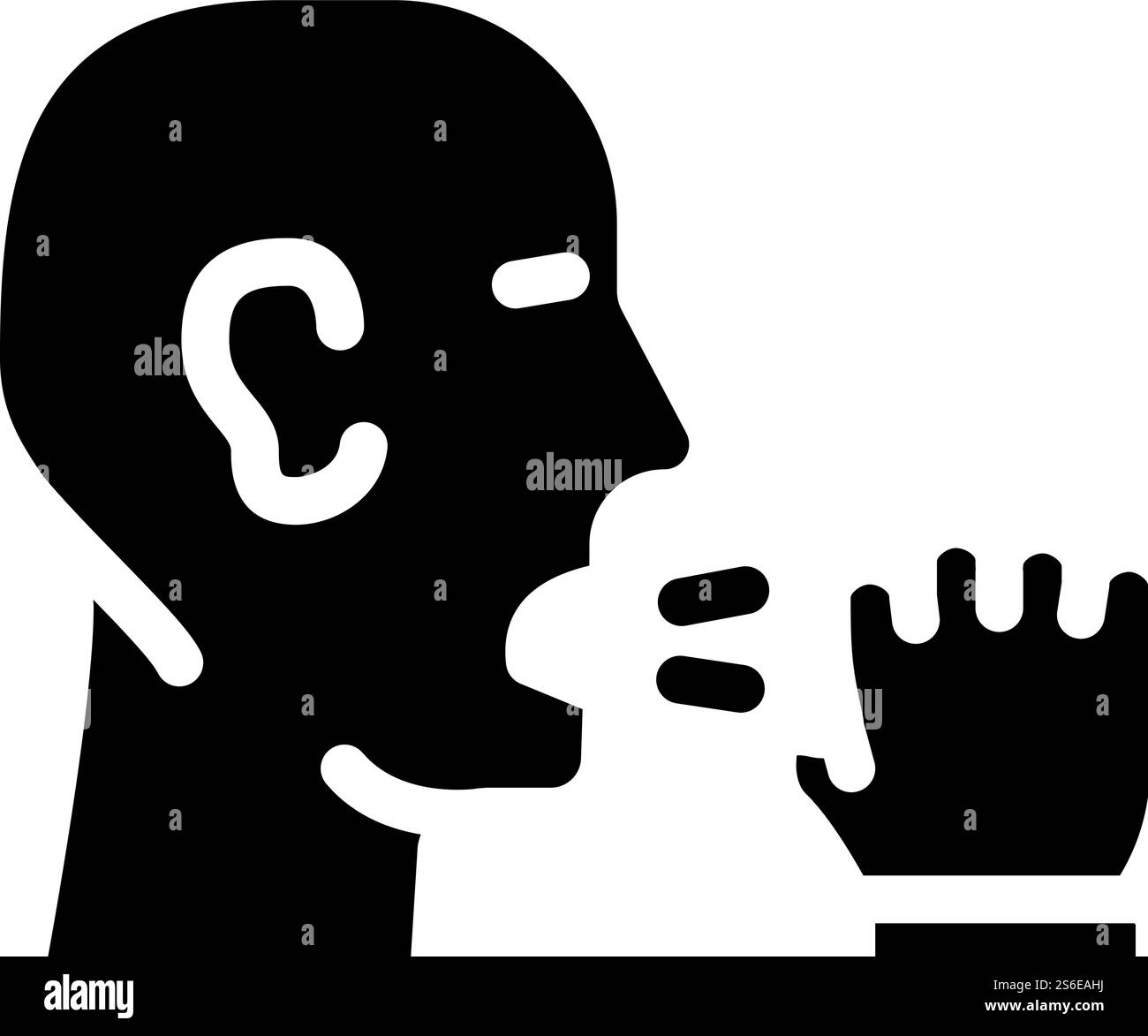 vecteur d'icône glyphe de la grippe toux. signe de la grippe toux. illustration noire du symbole de contour isolé. illustration vectorielle de l'icône glyphe de la grippe toux à plat Illustration de Vecteur
