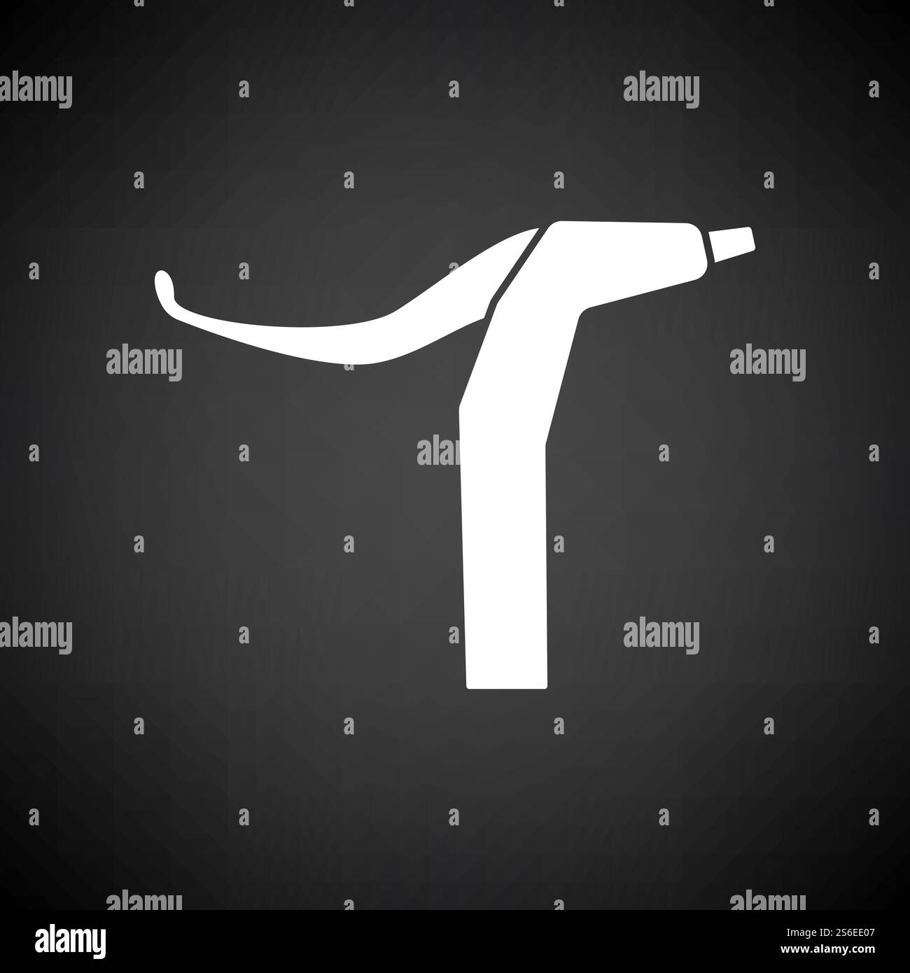 Icône frein de guidon de vélo. Blanc sur fond noir. Illustration vectorielle. Illustration de Vecteur