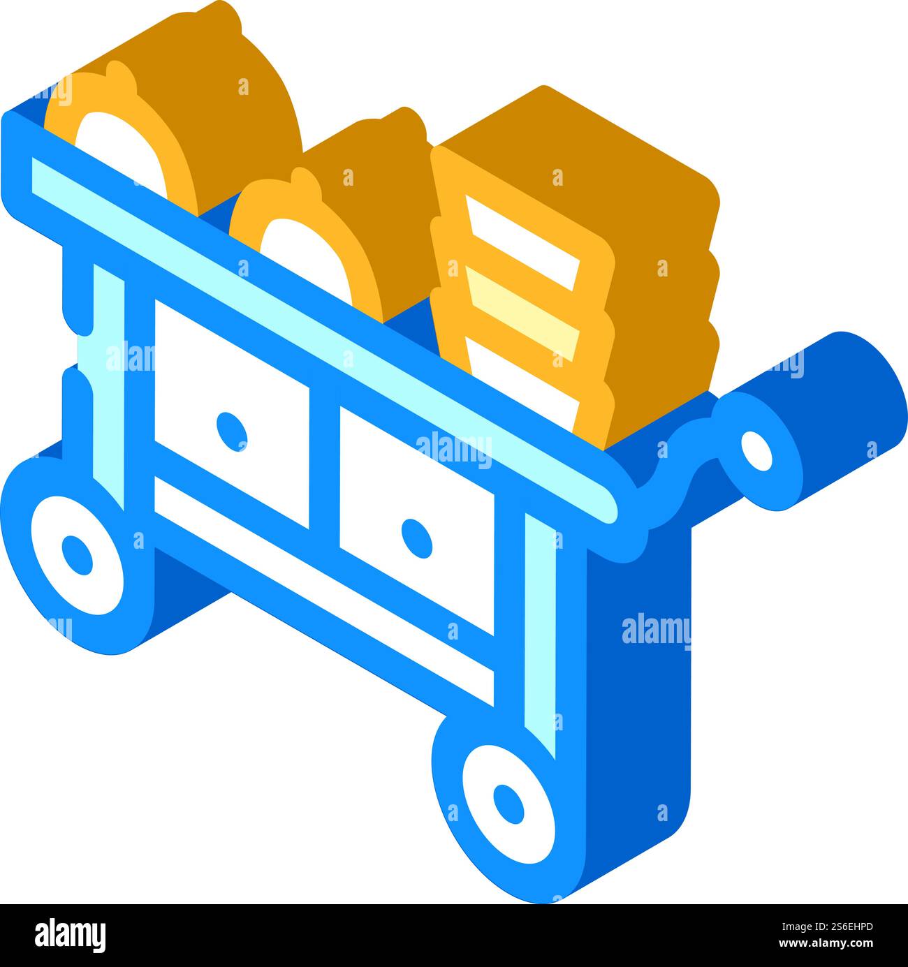 vecteur d'icône isométrique de service de traiteur de chariot. panneau de service de traiteur de chariots. illustration de symbole isolé. illustration vectorielle d'icône isométrique de service de traiteur de chariot Illustration de Vecteur