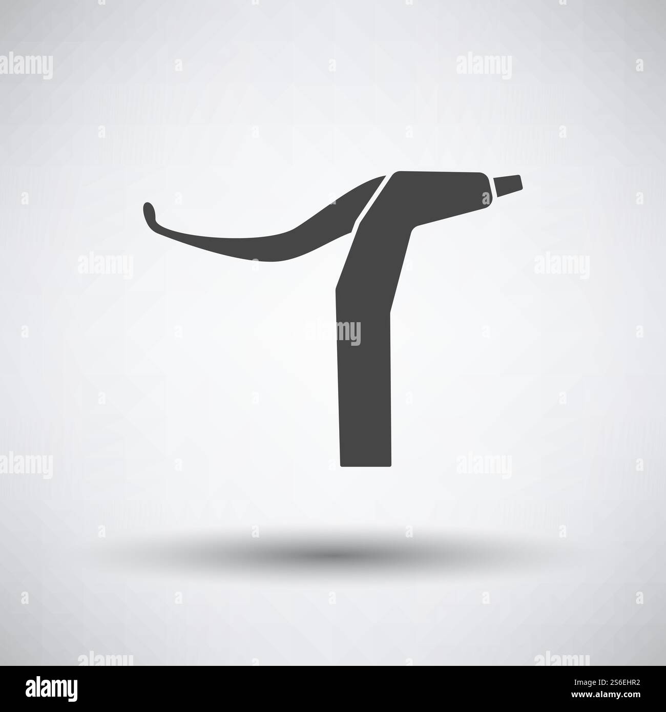Icône frein de guidon de vélo. Gris foncé sur fond gris avec ombre ronde. Illustration vectorielle. Illustration de Vecteur