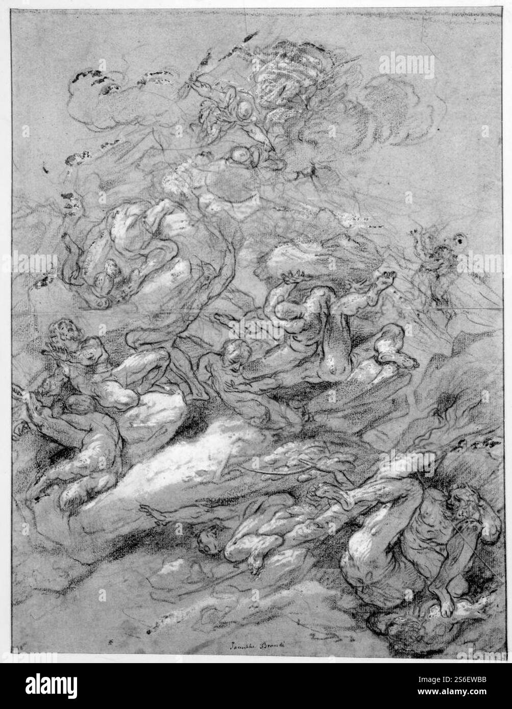 Giacinto Brandi - les Titans renversés par Jupiter Banque D'Images
