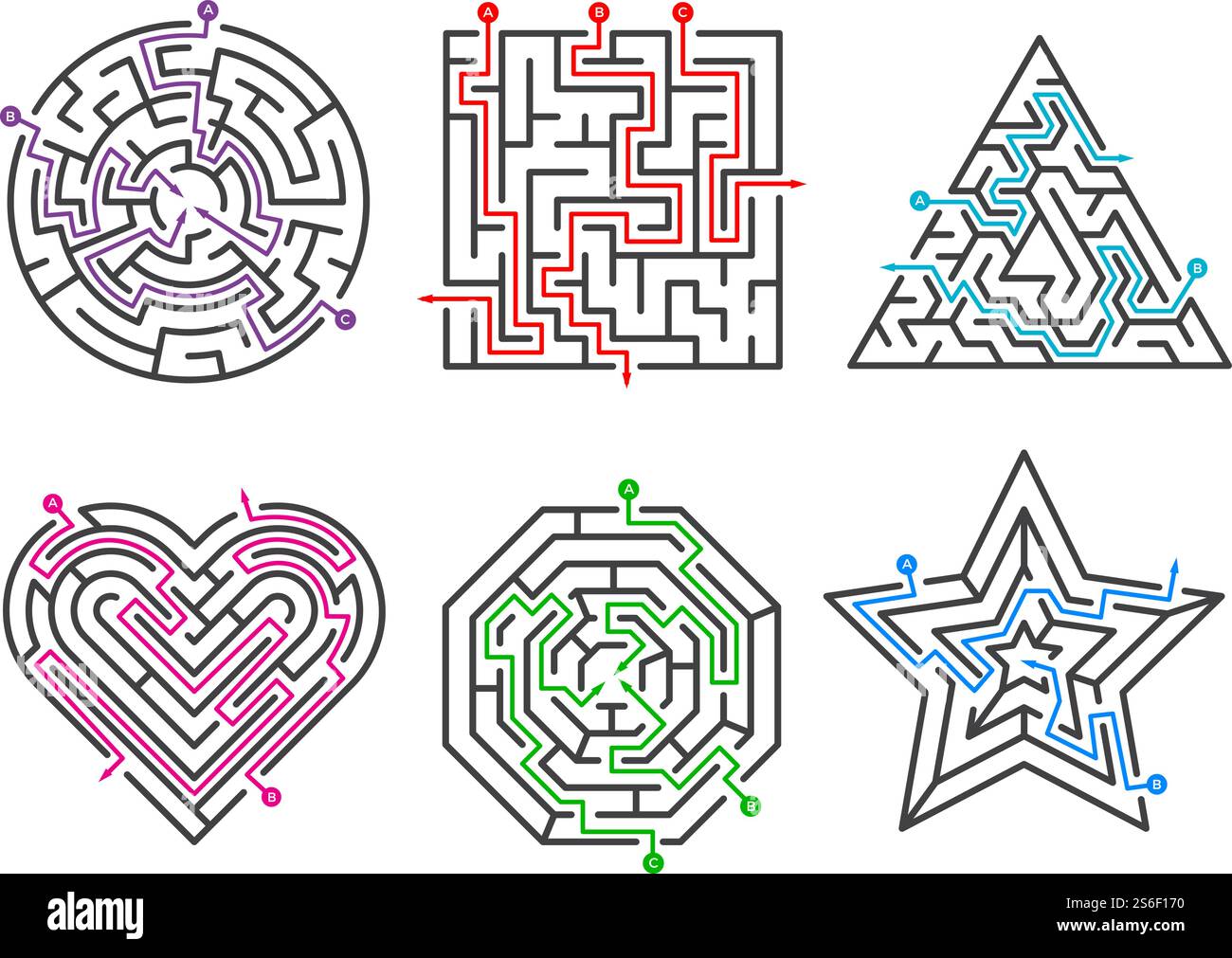 Labyrinthe de jeu. Labyrinthe recueille diverses formes avec de nombreux ensembles de vecteurs de porte d'entrée. Complexité du jeu de labyrinthe, illustration labyrinthe de puzzle de tâche de défi. Labyrinthe de jeu. Labyrinthe recueille diverses formes avec de nombreux ensembles de vecteurs de porte d'entrée Illustration de Vecteur