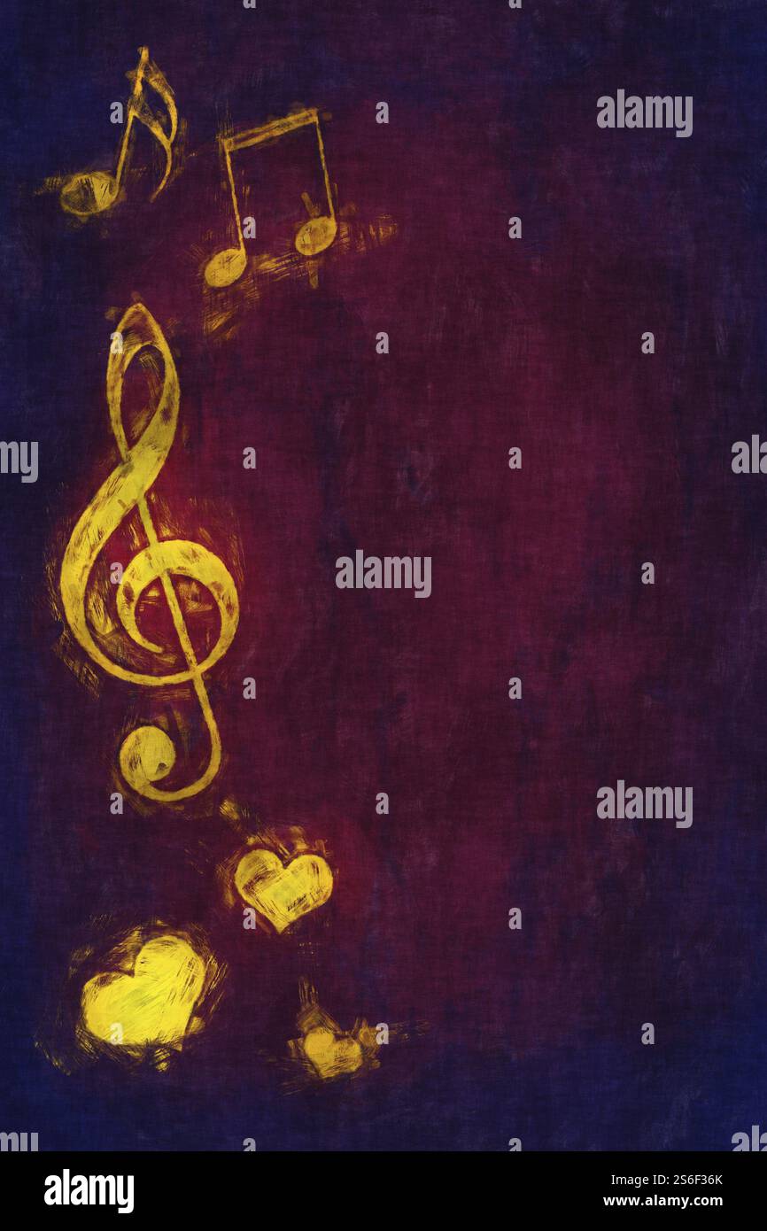 Illustration 2d d'une musique de fond des symboles Banque D'Images