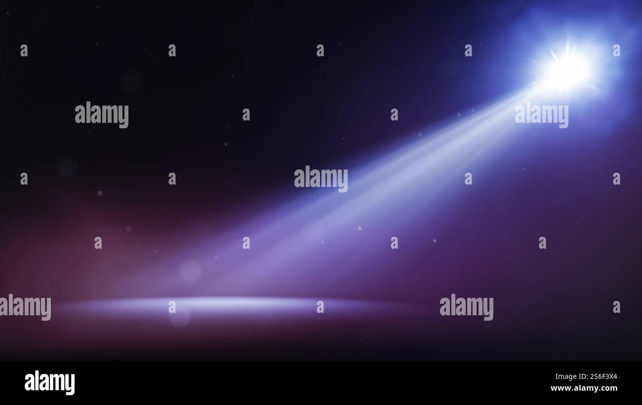 Illustration d'un fond bleu de faisceau lumineux de scène Banque D'Images