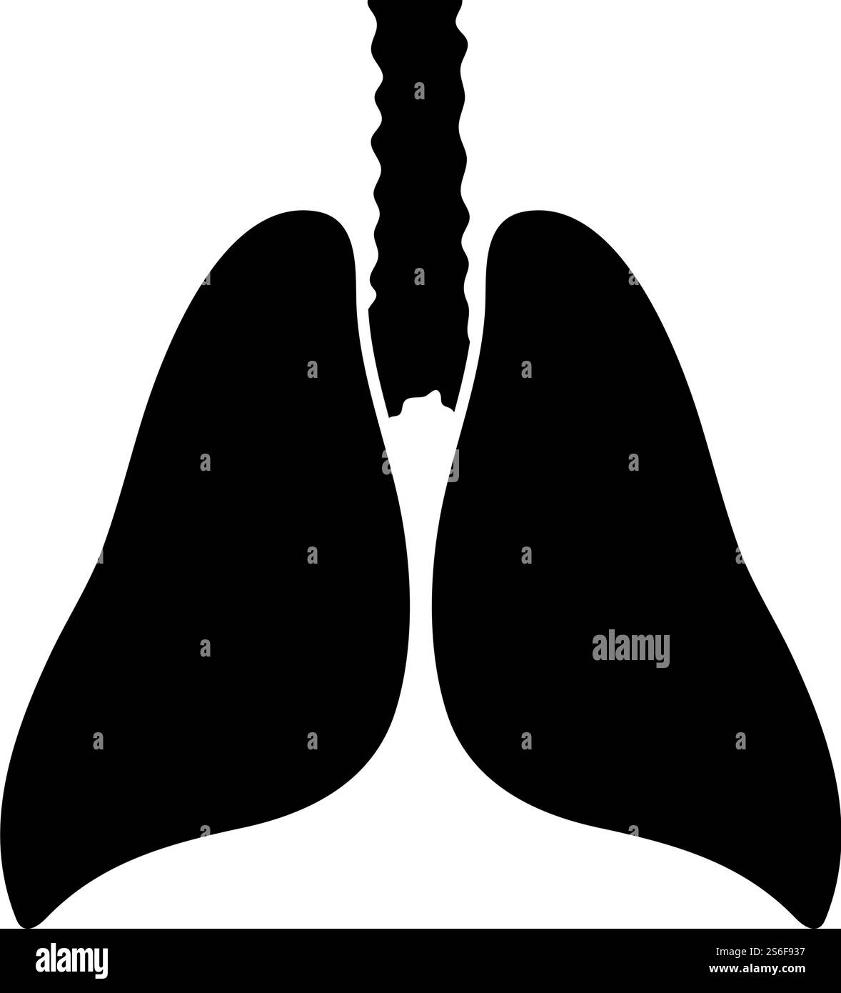 Icône poumons humains. Motif pochoir noir. Illustration vectorielle. Illustration de Vecteur