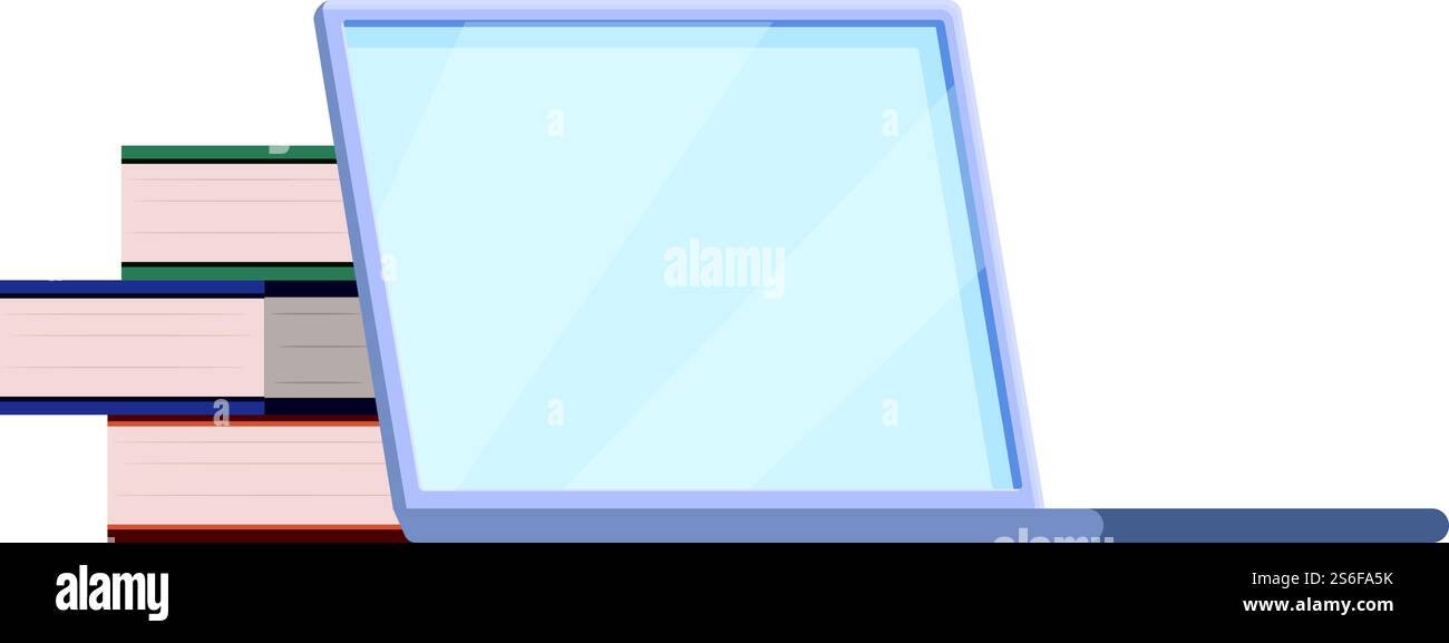 Icône d'ordinateur portable scolaire. Dessin animé de l'icône vectorielle d'ordinateur portable d'école pour la conception Web isolé sur fond blanc. Icône d'ordinateur portable d'école, style de dessin animé Illustration de Vecteur