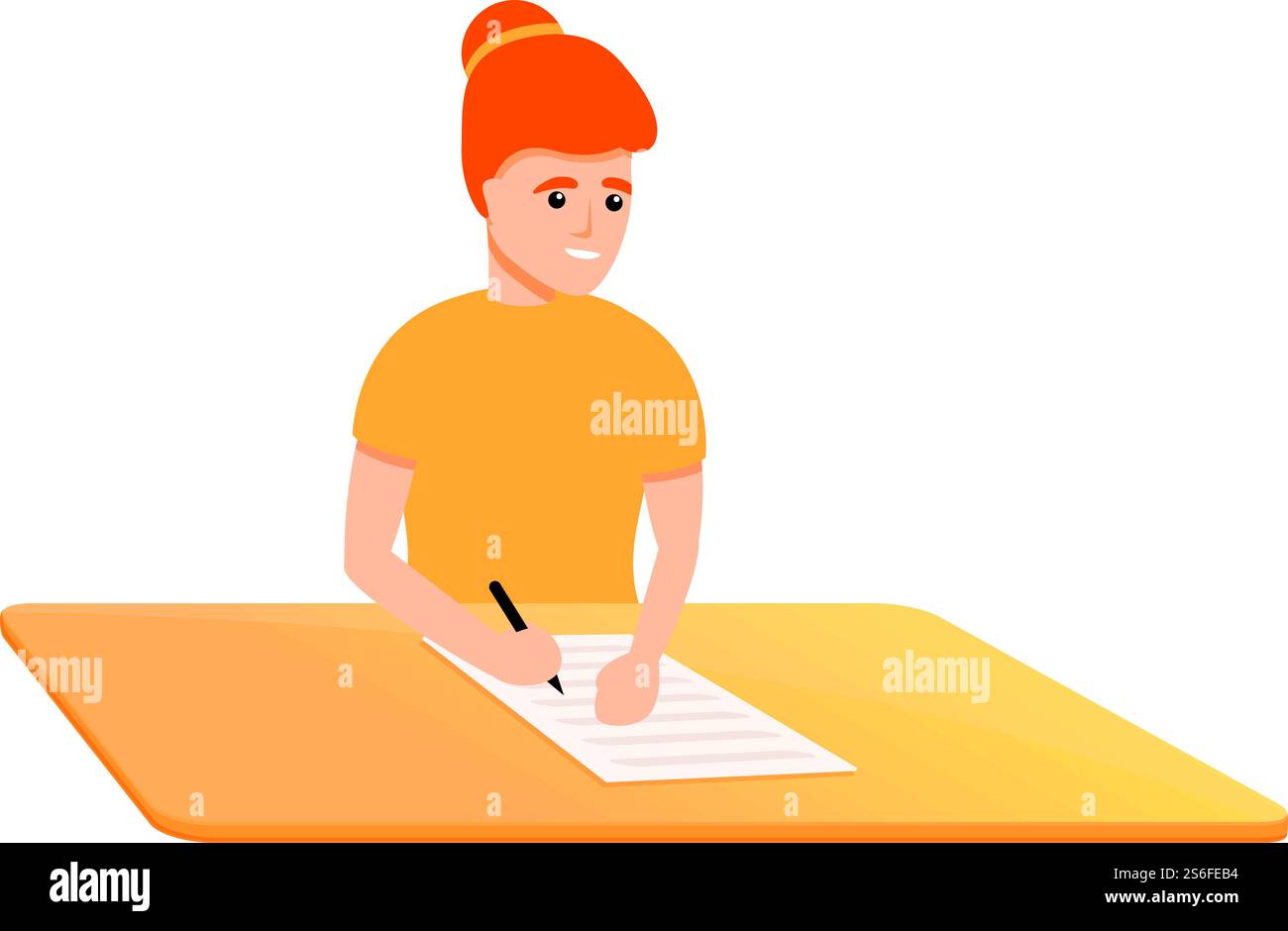 Icône écrire le test scolaire. Dessin animé de l'icône de vecteur de test d'école d'écriture pour la conception de Web isolé sur fond blanc. Écrire icône de test d'école, style de dessin animé Illustration de Vecteur