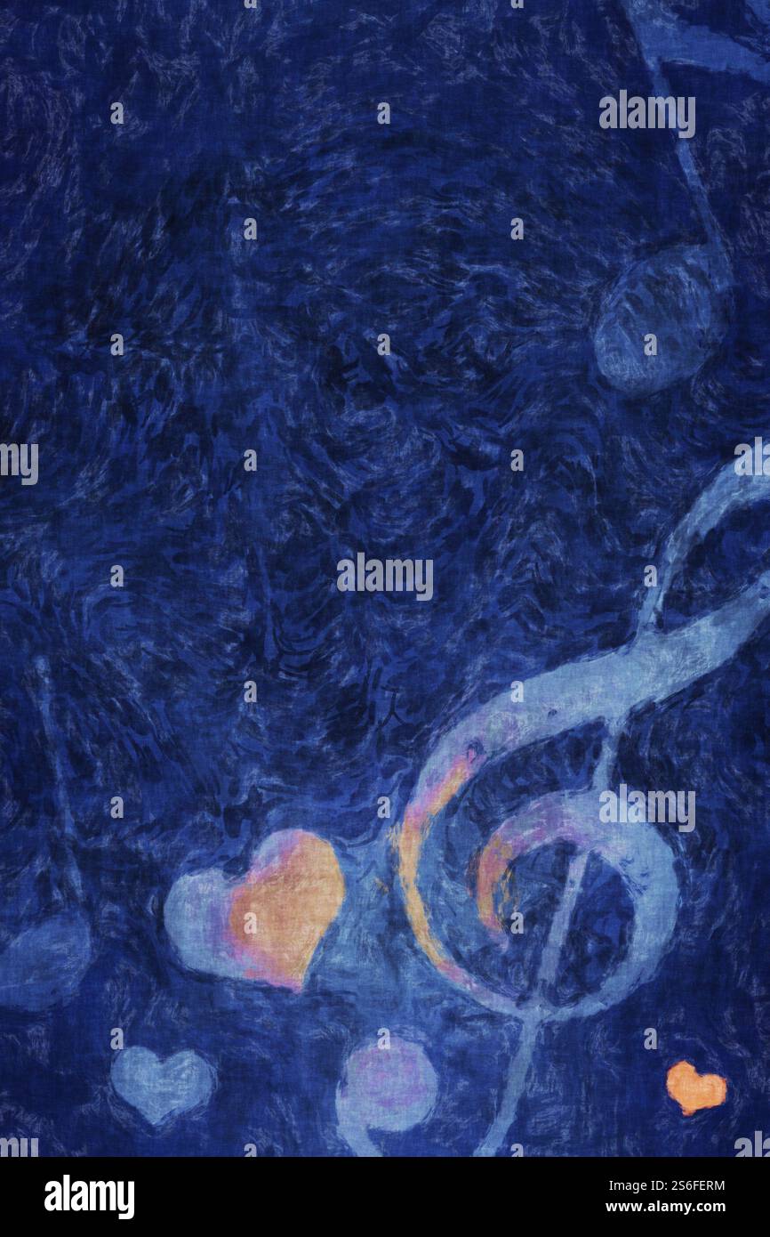 Illustration 2d d'une musique de fond des symboles Banque D'Images