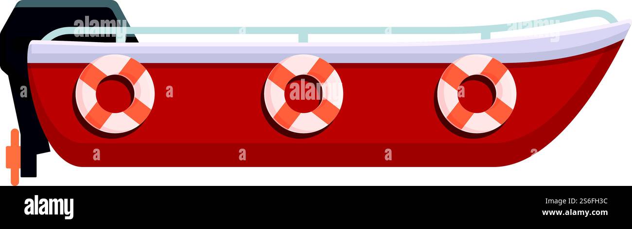 Icône de bateau de sauvetage médical. Dessin animé de l'icône de vecteur de bateau de sauvetage médical pour la conception de Web isolé sur fond blanc. Icône de bateau de sauvetage médical, style de dessin animé Illustration de Vecteur