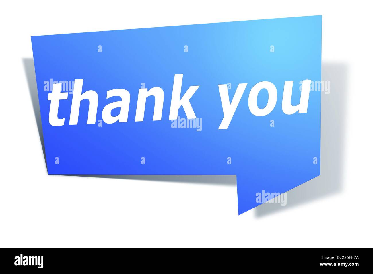 L'image d'un élégant design bleu avec texte de l'étiquette merci Banque D'Images