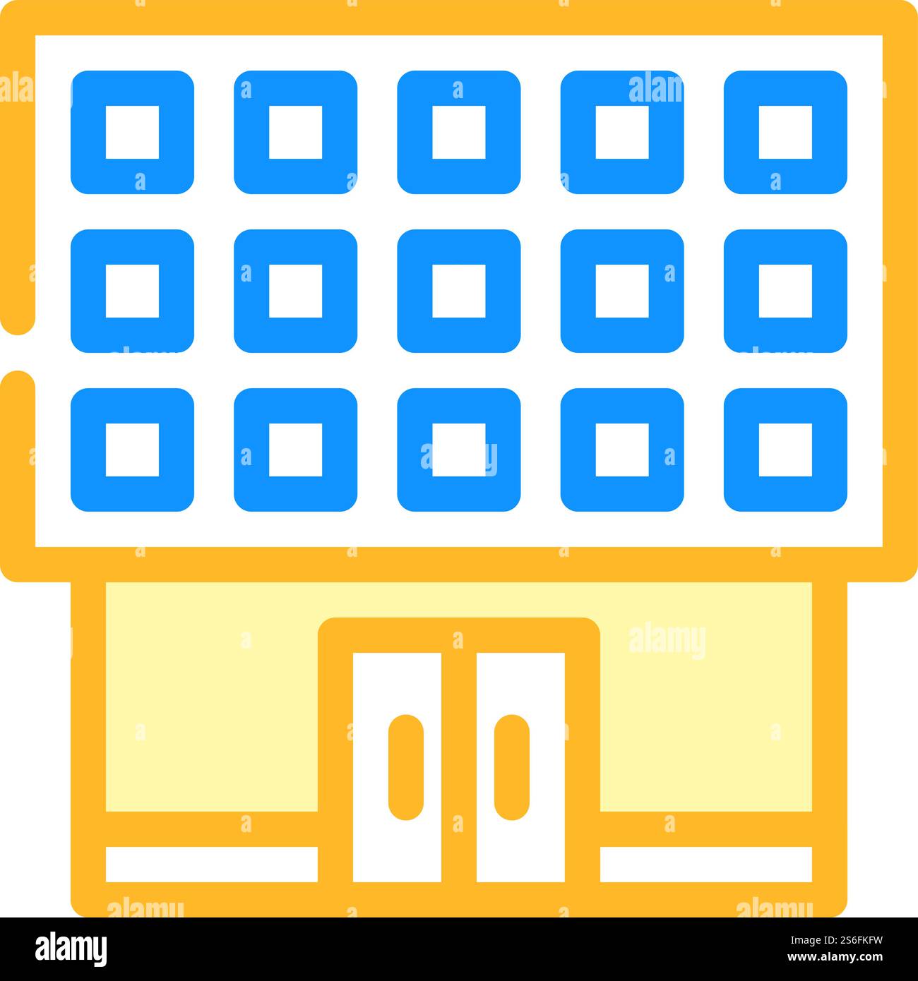vecteur d'icône de couleur de bâtiment d'école. panneau de construction scolaire. illustration de symbole isolé. ligne d'illustration vectorielle d'icône de couleur de bâtiment d'école Illustration de Vecteur