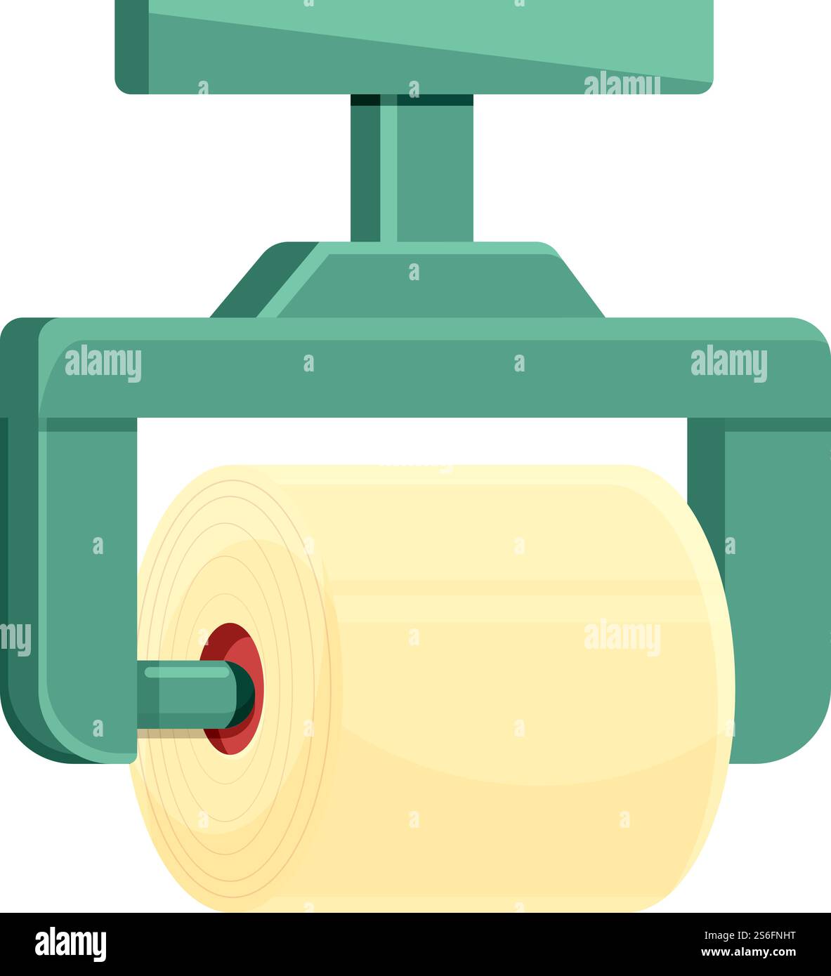 Icône de main de rouleau de production de papier. Dessin animé de l'icône de vecteur de main de rouleau de production de papier pour la conception de Web isolé sur fond blanc. Icône de main de rouleau de production de papier, style de dessin animé Illustration de Vecteur