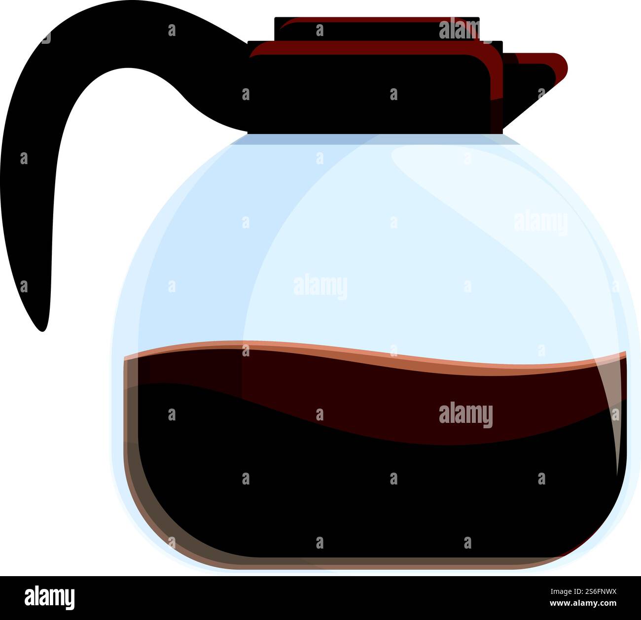 Icône de pot en verre à café. Dessin animé de l'icône vectorielle de pot en verre de café pour la conception de Web isolé sur fond blanc. Icône de pot en verre de café, style de bande dessinée Illustration de Vecteur