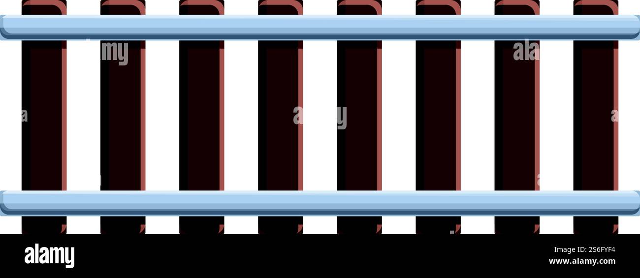 Icône de la vue supérieure des rails. Dessin animé de l'icône de vecteur de vue de dessus de rails pour la conception de Web isolé sur fond blanc. Icône de vue supérieure des rails, style de dessin animé Illustration de Vecteur
