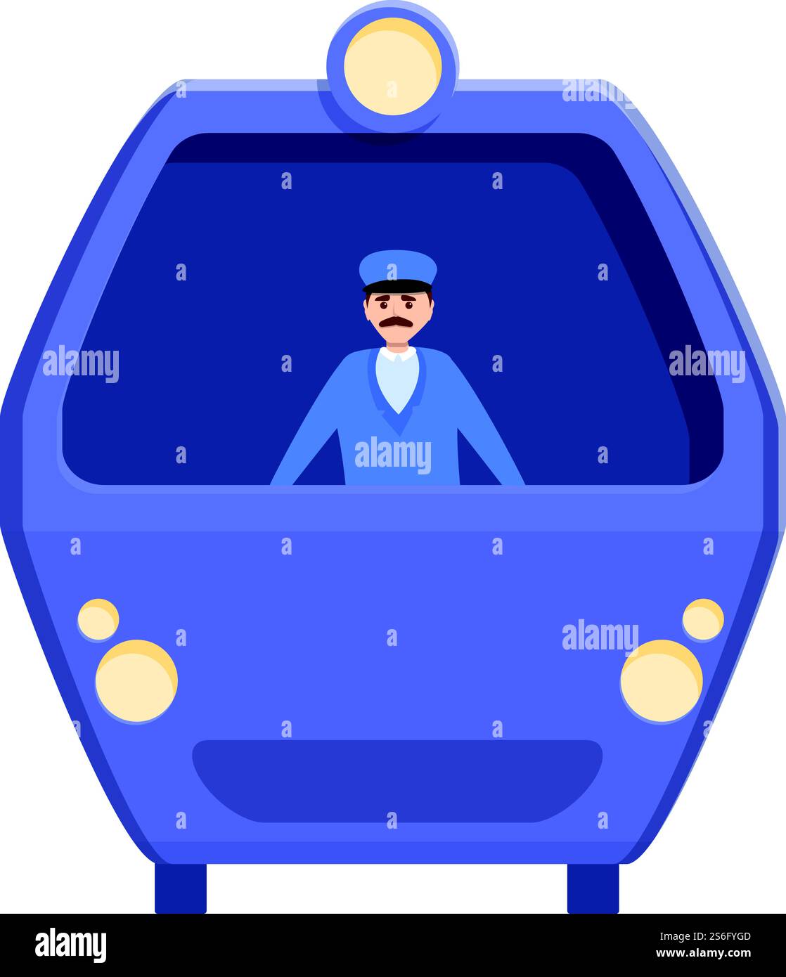 Icône conducteur dans la voiture de métro. Dessin animé du conducteur dans l'icône de vecteur de voiture de métro pour la conception de Web isolé sur fond blanc. Conducteur dans l'icône de voiture de métro, style de dessin animé Illustration de Vecteur