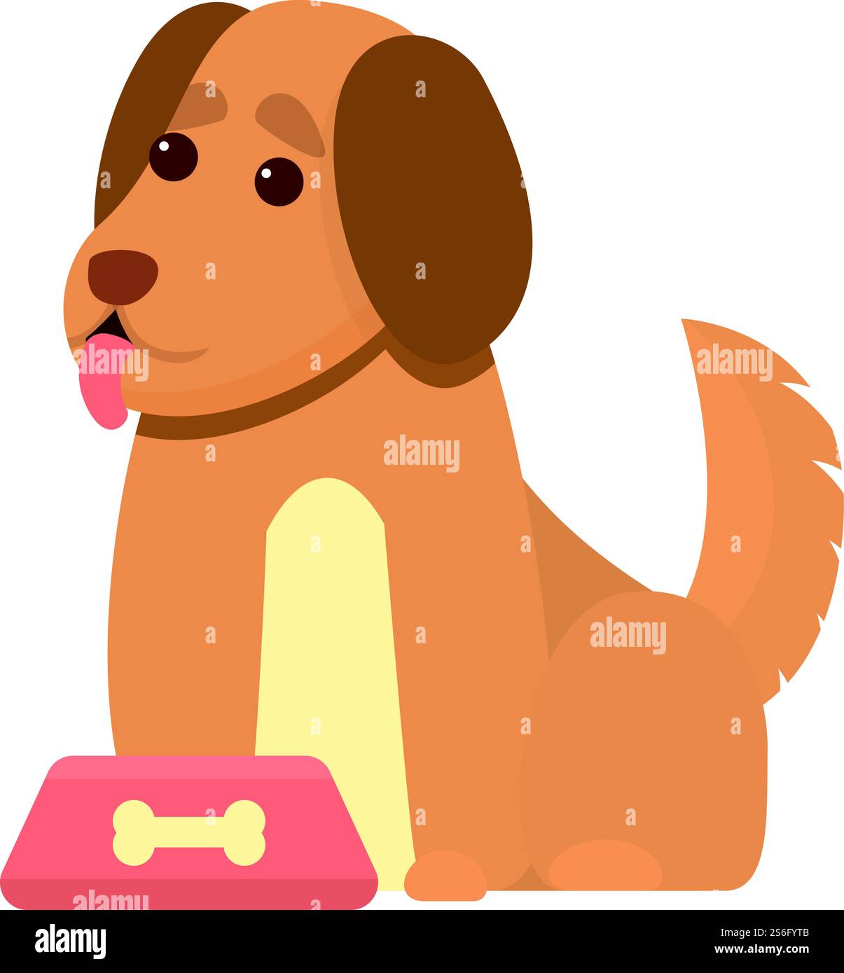 Icône de nourriture pour chien en attente ludique. Dessin animé de l'icône de vecteur de nourriture en attente de chien ludique pour la conception de Web isolé sur fond blanc. Icône de nourriture en attente de chien ludique, style de bande dessinée Illustration de Vecteur
