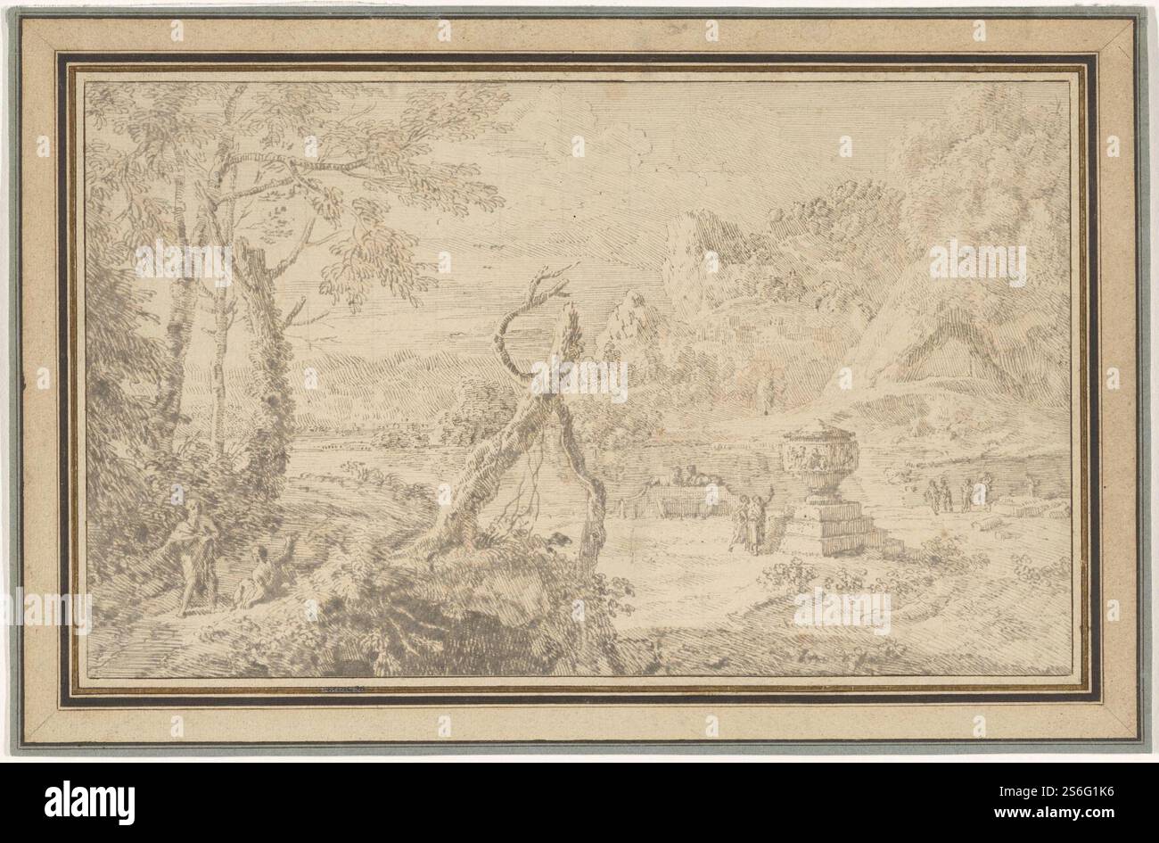 Johannes Glauber (contre-épreuve) - paysage arcadien Banque D'Images