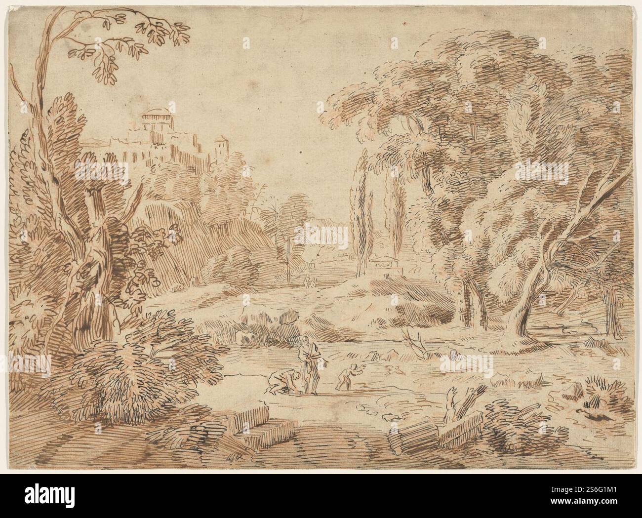 Johannes Glauber (attr.) - Paysage classique Banque D'Images