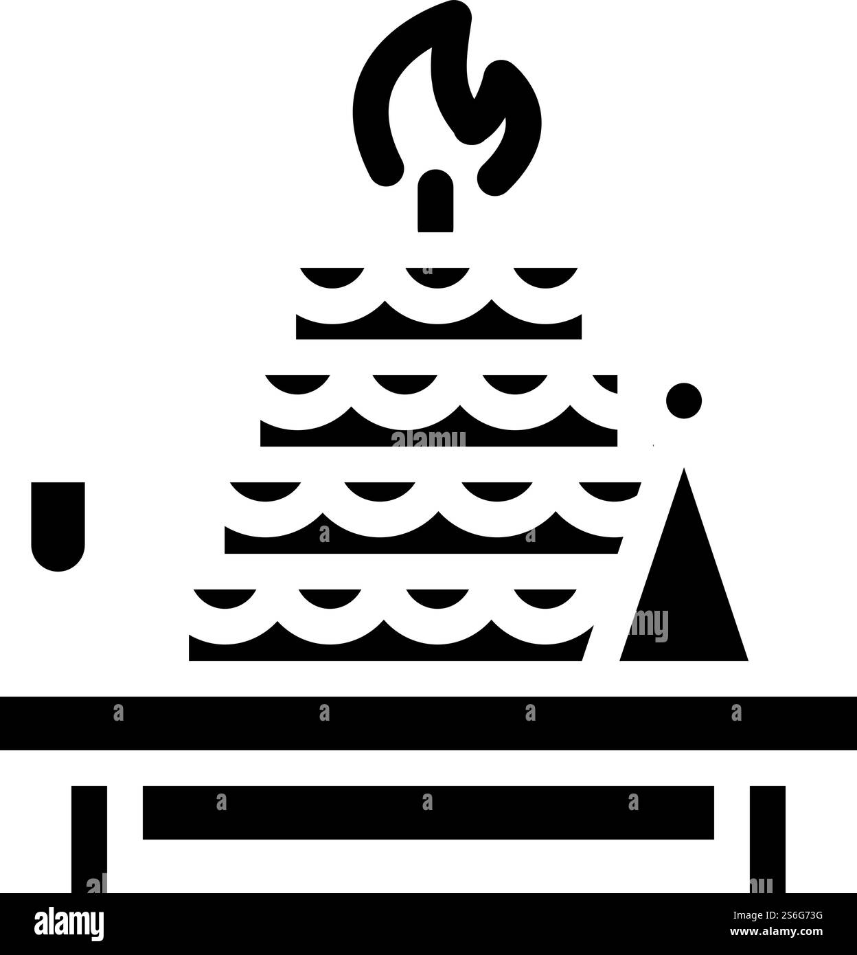 vecteur d'icône de glyphe d'événement d'anniversaire. panneau d'événement d'anniversaire. illustration noire du symbole de contour isolé. illustration vectorielle d'icône de glyphe d'événement d'anniversaire noir Illustration de Vecteur