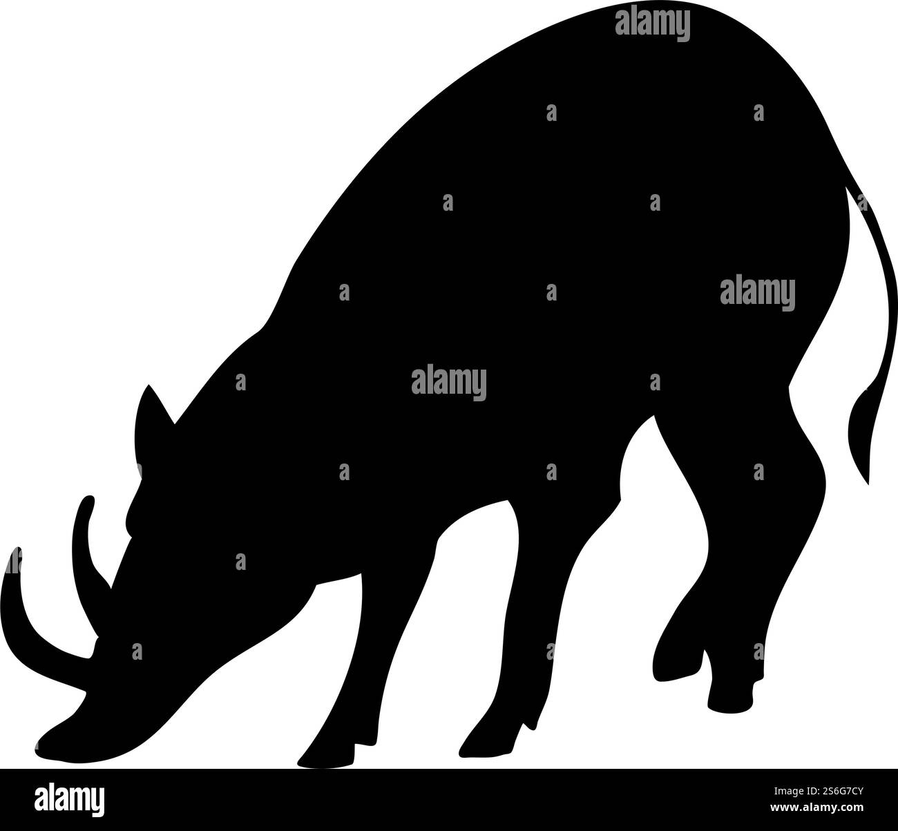 Babirusa Forest Pig Silhouette. Lignes lisses et propres. Silhouette Babirusa Forest Pig haute précision. Illustration vectorielle.. silhouettes de cochons et de sangliers Illustration de Vecteur