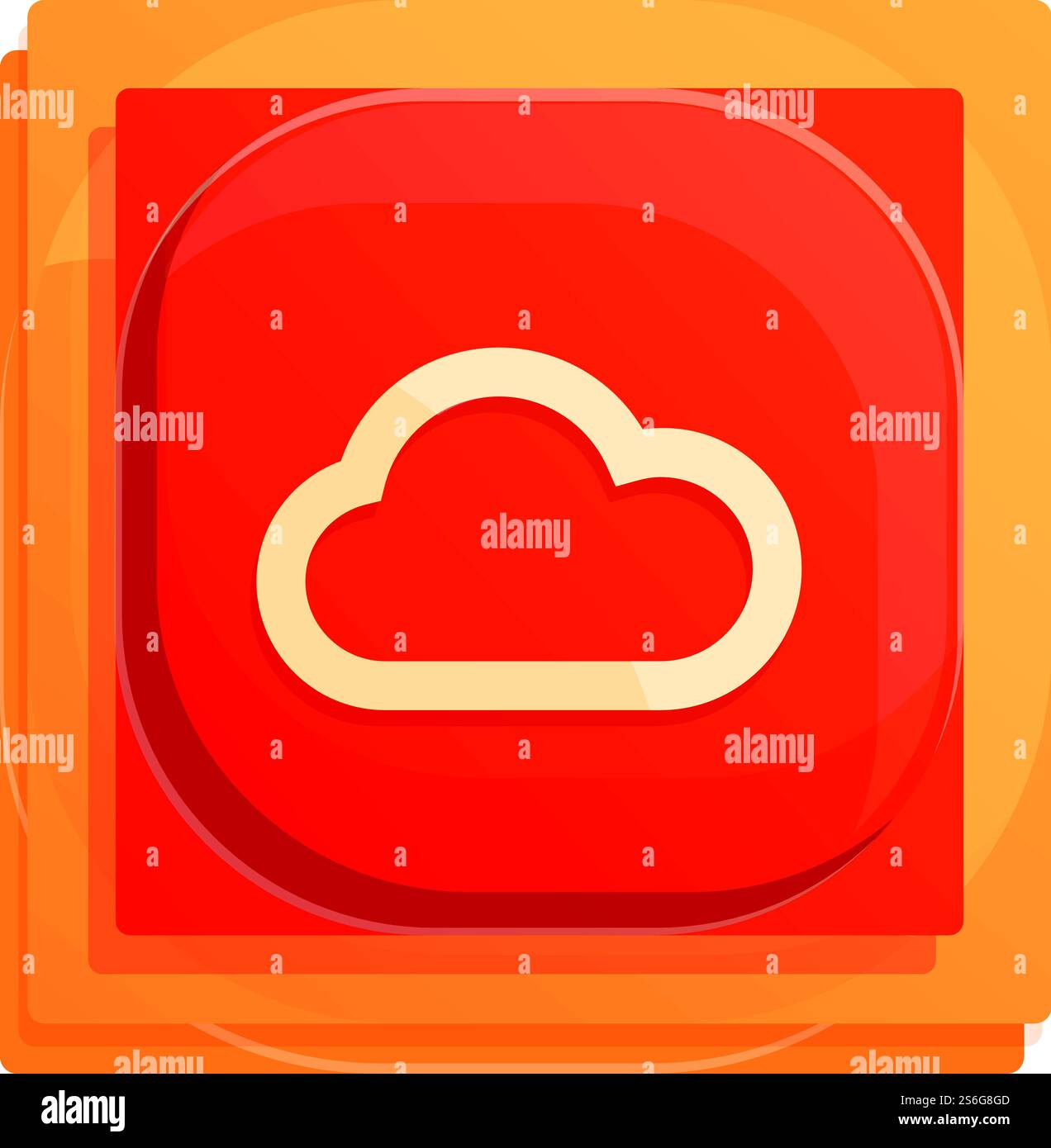 Icône de l'interface du bouton Cloud. Dessin animé de l'icône de vecteur d'interface de bouton de nuage pour la conception de Web isolé sur fond blanc. Icône d'interface de bouton de nuage, style de dessin animé Illustration de Vecteur