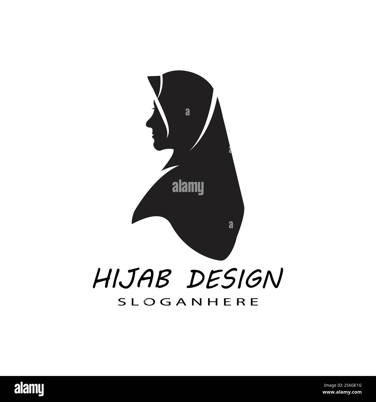 Muslimah hijab modèle Logo vector illustration design Illustration de Vecteur