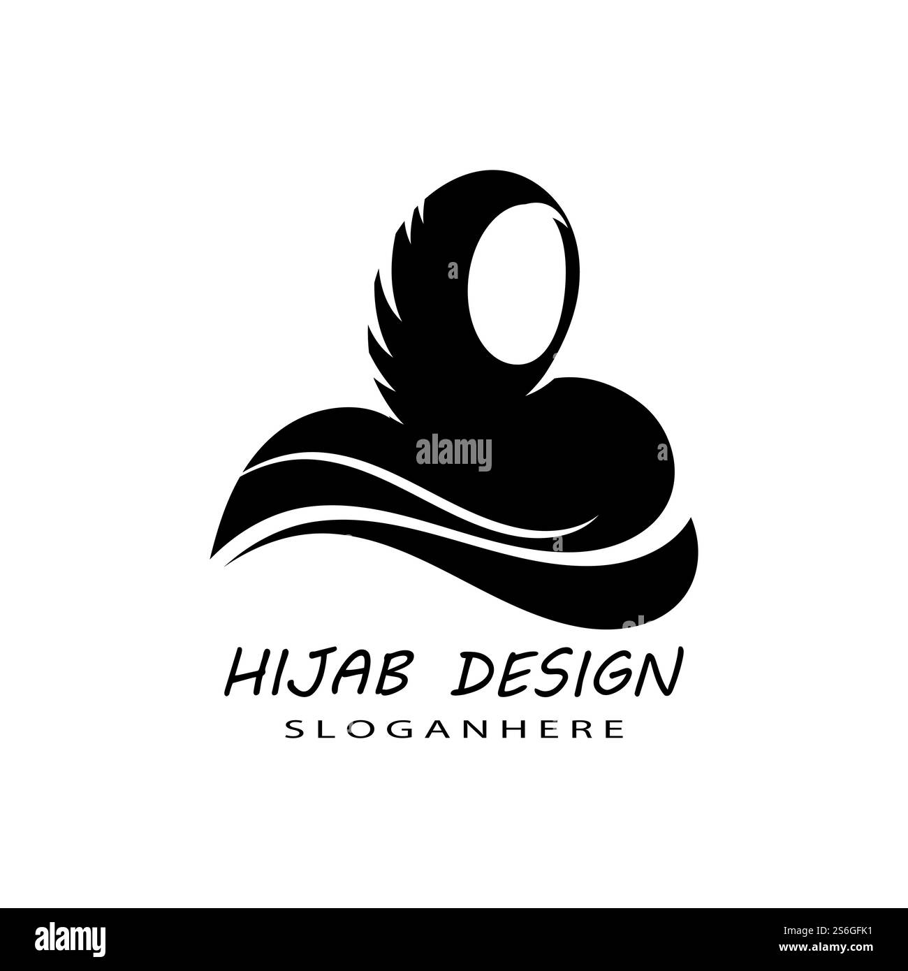 Muslimah hijab modèle Logo vector illustration design Illustration de Vecteur