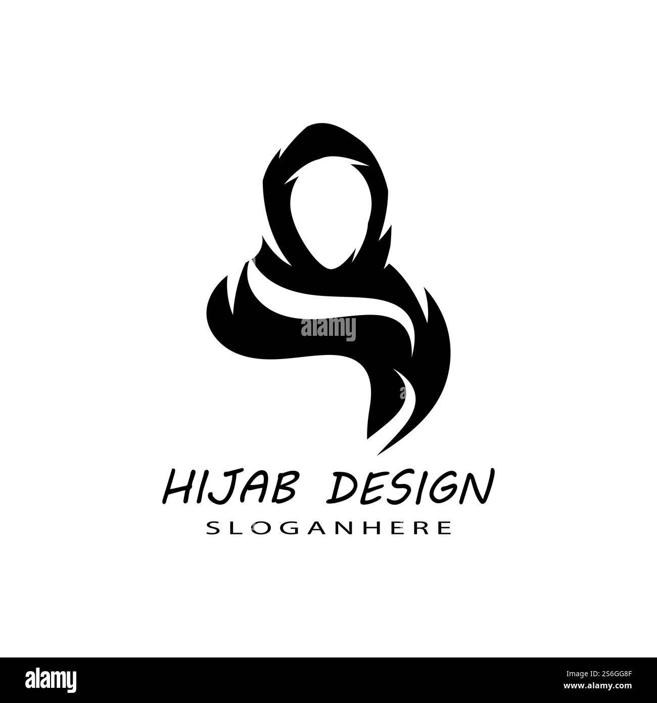 Muslimah hijab modèle Logo vector illustration design Illustration de Vecteur
