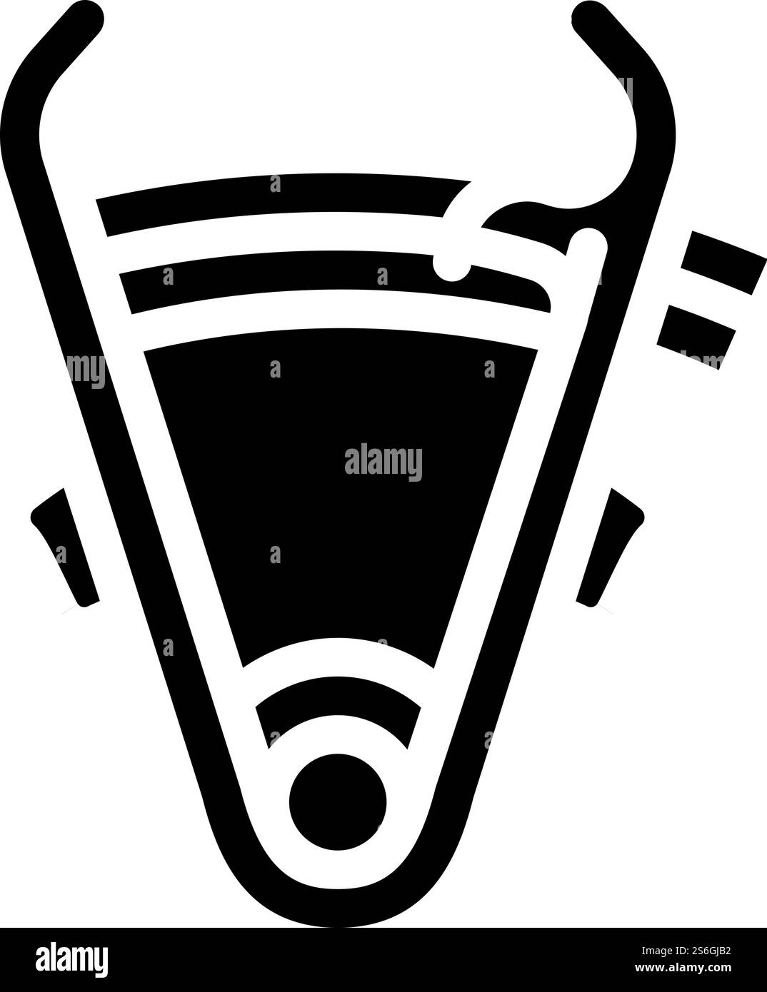 vecteur d'icône de glyphe de l'outil caliper. symbole de l'outil d'étrier. illustration noire du symbole de contour isolé. outil caliper icône glyphe illustration vectorielle noire Illustration de Vecteur