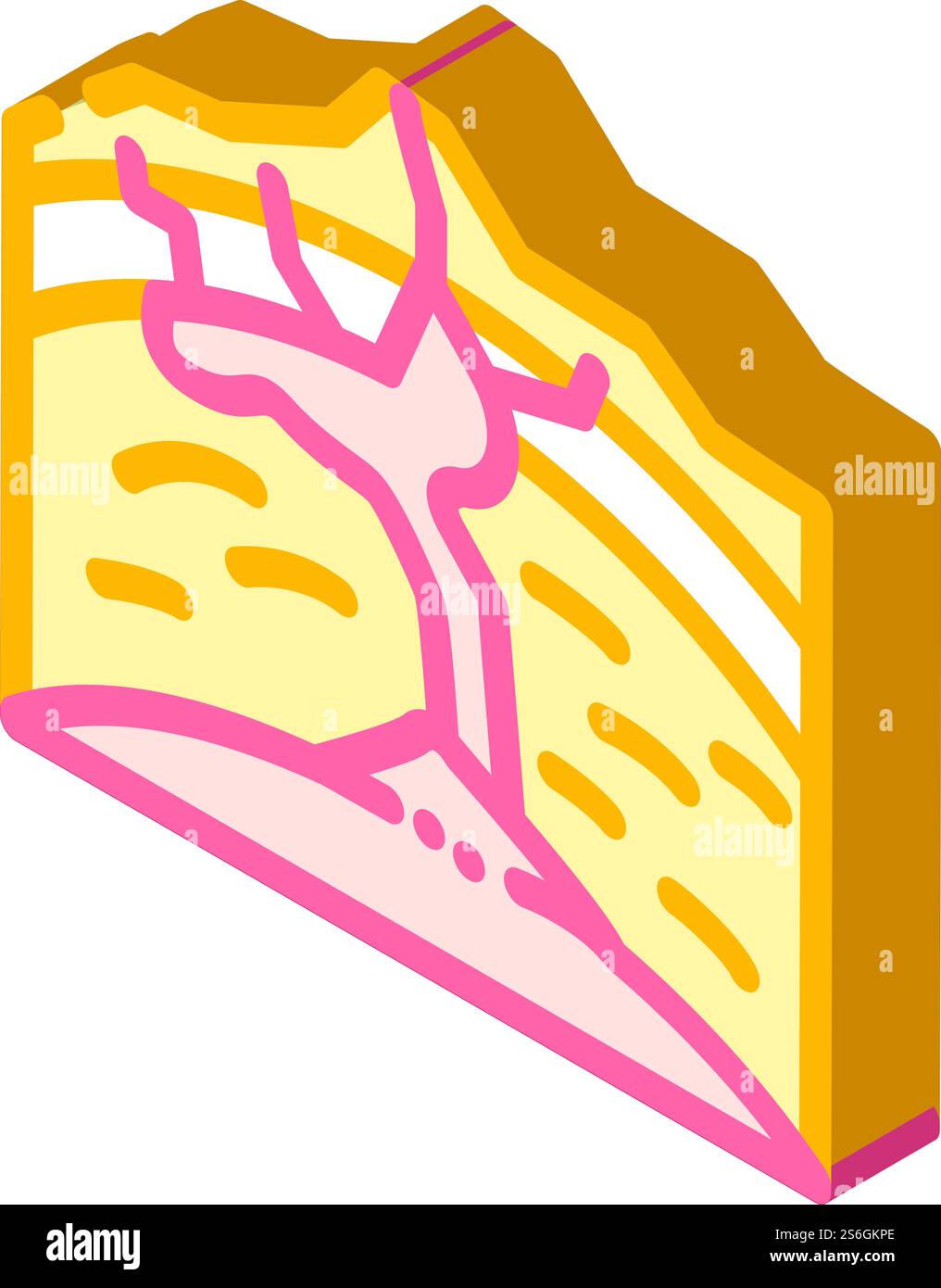 vecteur d'icône isométrique du processus de formation du volcan. signe de processus de formation de volcans. illustration de symbole isolé. illustration vectorielle d'icône isométrique du processus de formation du volcan Illustration de Vecteur