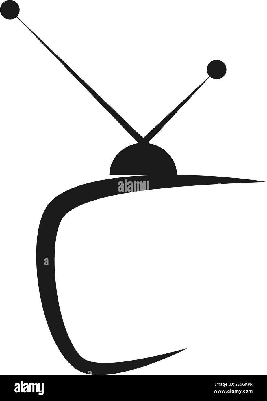 Conception plate de vecteur de logo TV Illustration de Vecteur