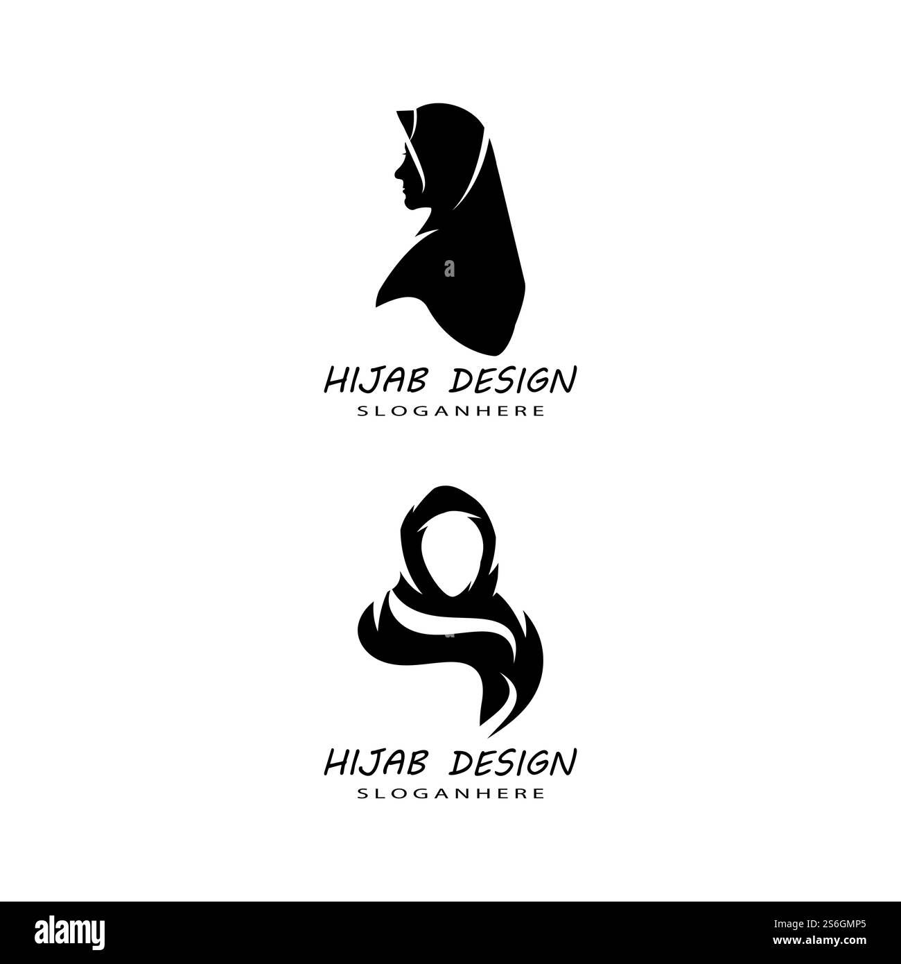 Muslimah hijab modèle Logo vector illustration design Illustration de Vecteur
