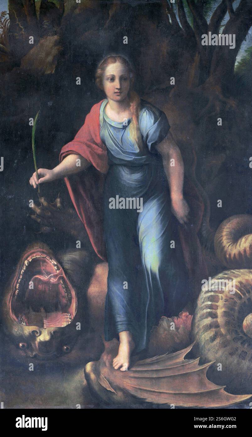 Raphaël - Sainte Marguerite et le Dragon - 1518 Banque D'Images