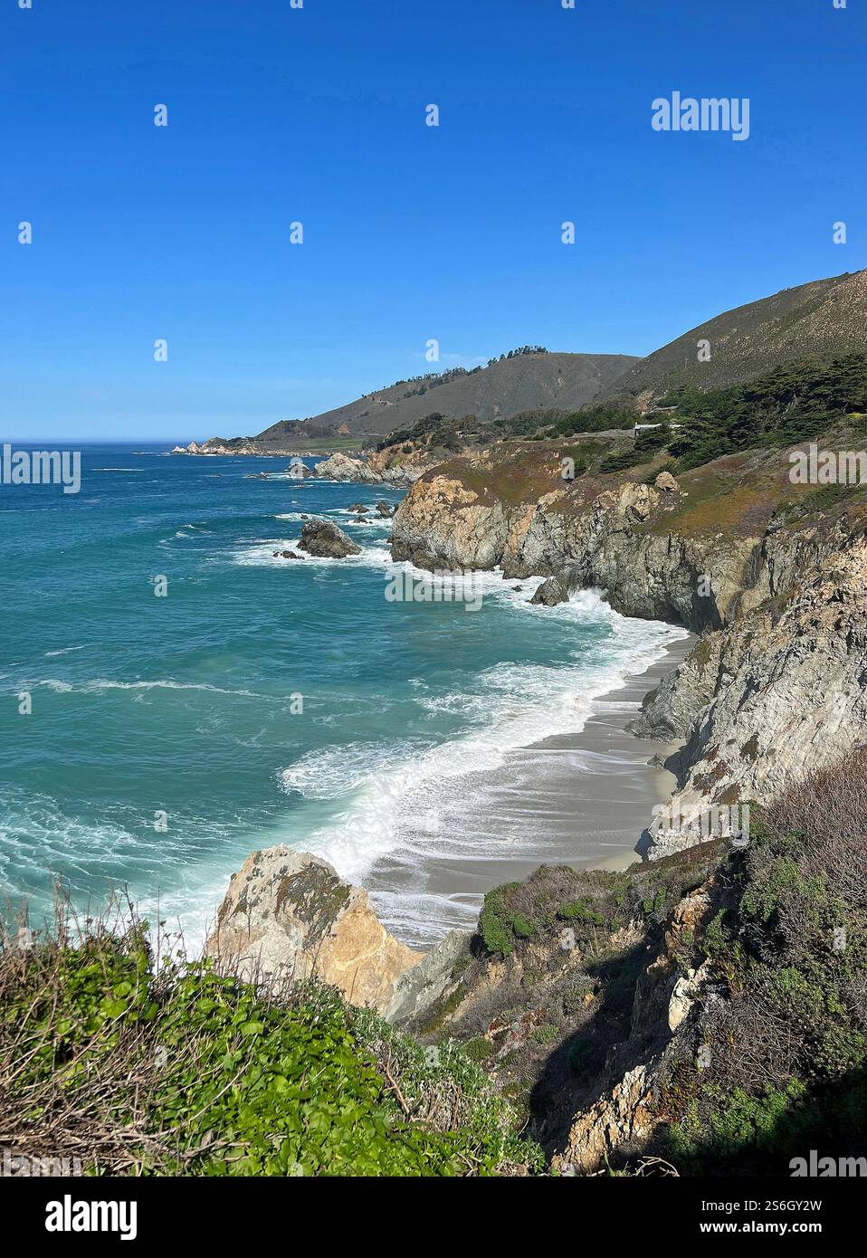 Paysage avec côte ouest californienne Banque D'Images