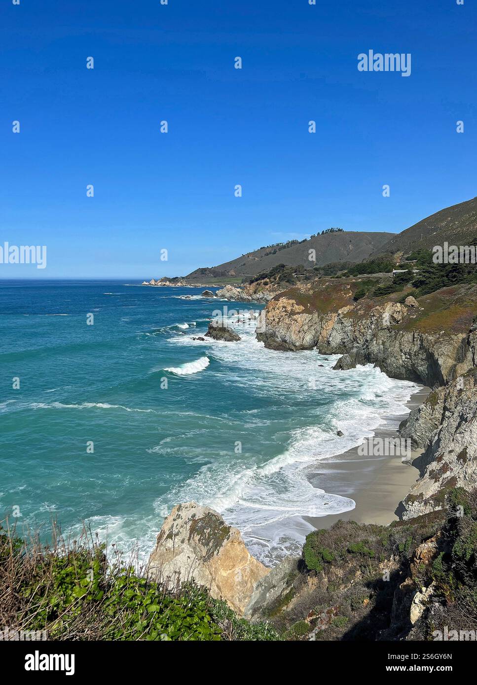 Paysage avec côte ouest californienne Banque D'Images