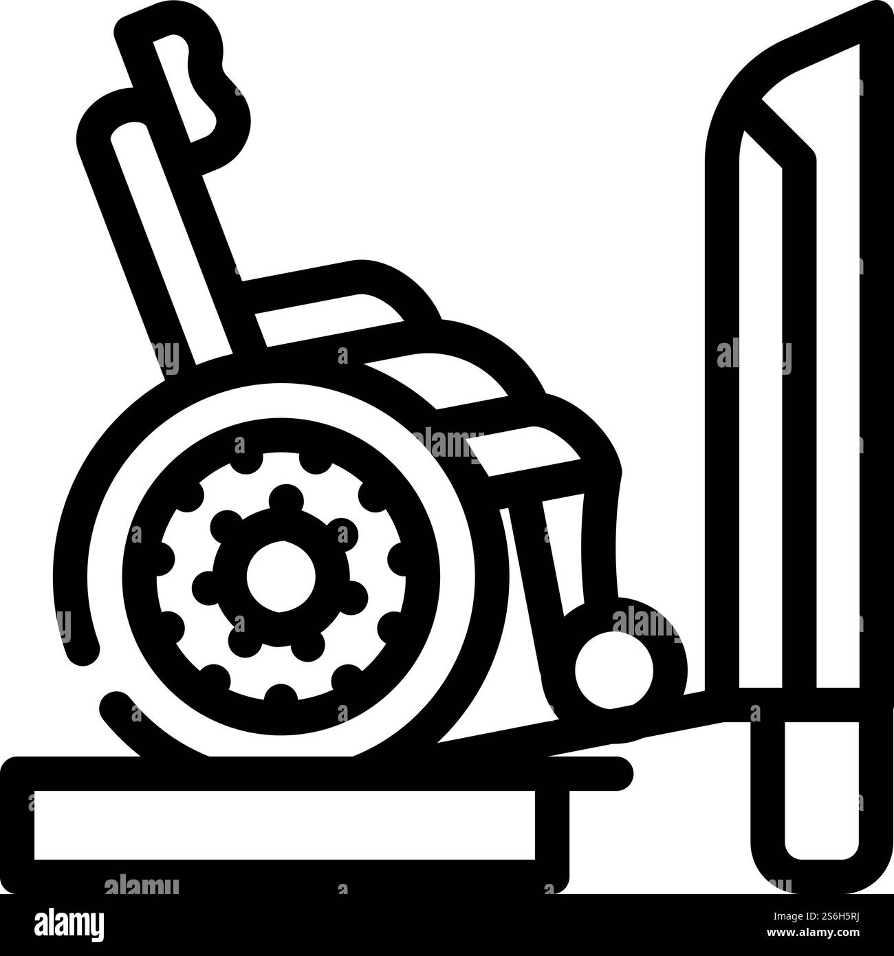 vecteur d'icône rampe à ligne de train. rampe jusqu'au panneau train. illustration noire du symbole de contour isolé. illustration vectorielle d'icône de rampe à la ligne de train Illustration de Vecteur
