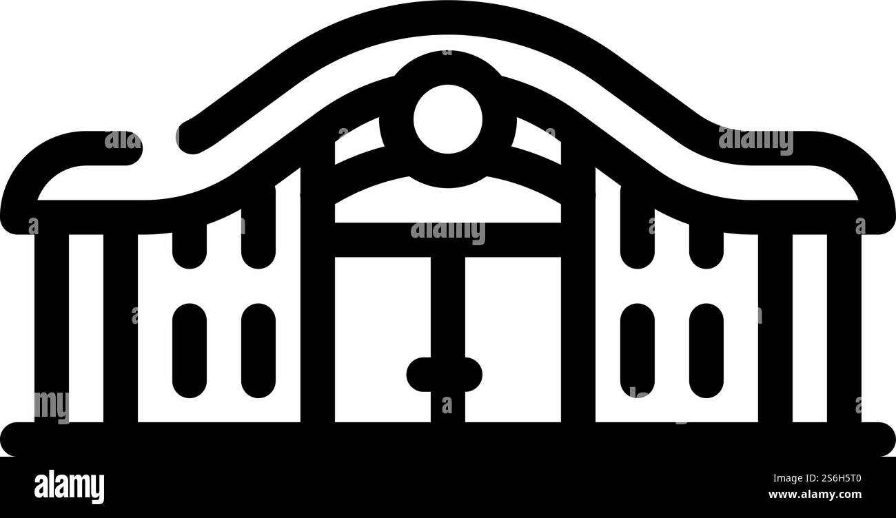 vecteur d'icône de ligne de gare ferroviaire. panneau de gare ferroviaire. illustration noire du symbole de contour isolé. illustration vectorielle d'icône de ligne de gare ferroviaire Illustration de Vecteur