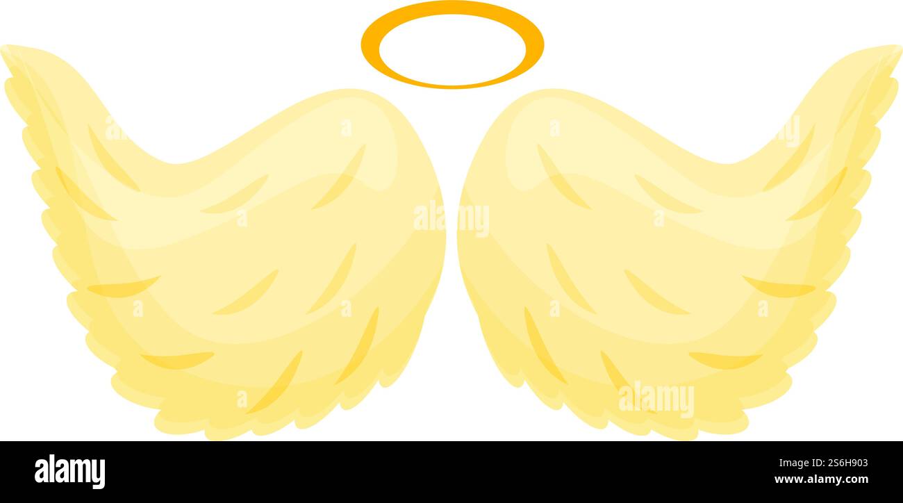 Icône ailes sacrées. Dessin animé de l'icône vectorielle des ailes sacrées pour la conception Web isolé sur fond blanc. Icône Holy Wings, style de dessin animé Illustration de Vecteur