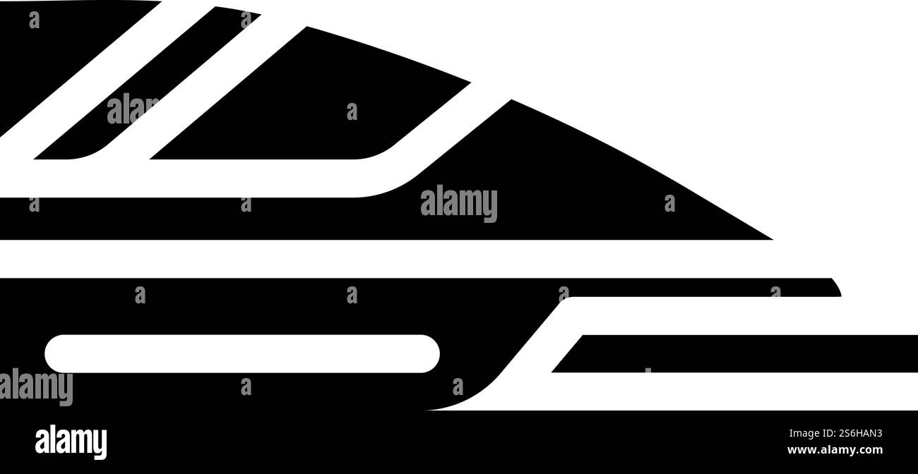 vecteur d'icône de glyphe de train à grande vitesse. panneau de signalisation pour train à grande vitesse. illustration noire du symbole de contour isolé. illustration vectorielle d'icône de glyphe de train à grande vitesse Illustration de Vecteur