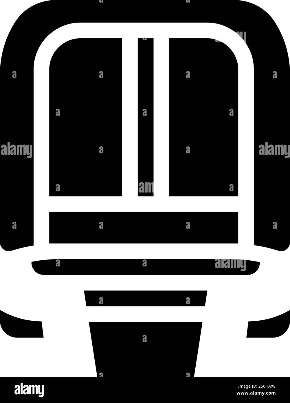 vecteur d'icône de glyphe ferroviaire de train maglev moderne. maglev panneau ferroviaire moderne. illustration noire du symbole de contour isolé. maglev illustration vectorielle d'icône de glyphe ferroviaire moderne de train Illustration de Vecteur