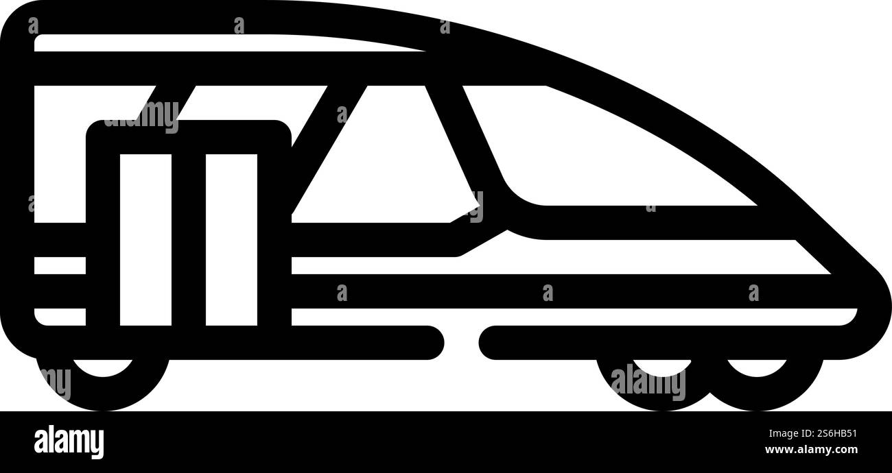 vecteur d'icône de ligne de transport de train. panneau de signalisation pour le transport ferroviaire. illustration noire du symbole de contour isolé. illustration vectorielle d'icône de ligne de transport de train Illustration de Vecteur